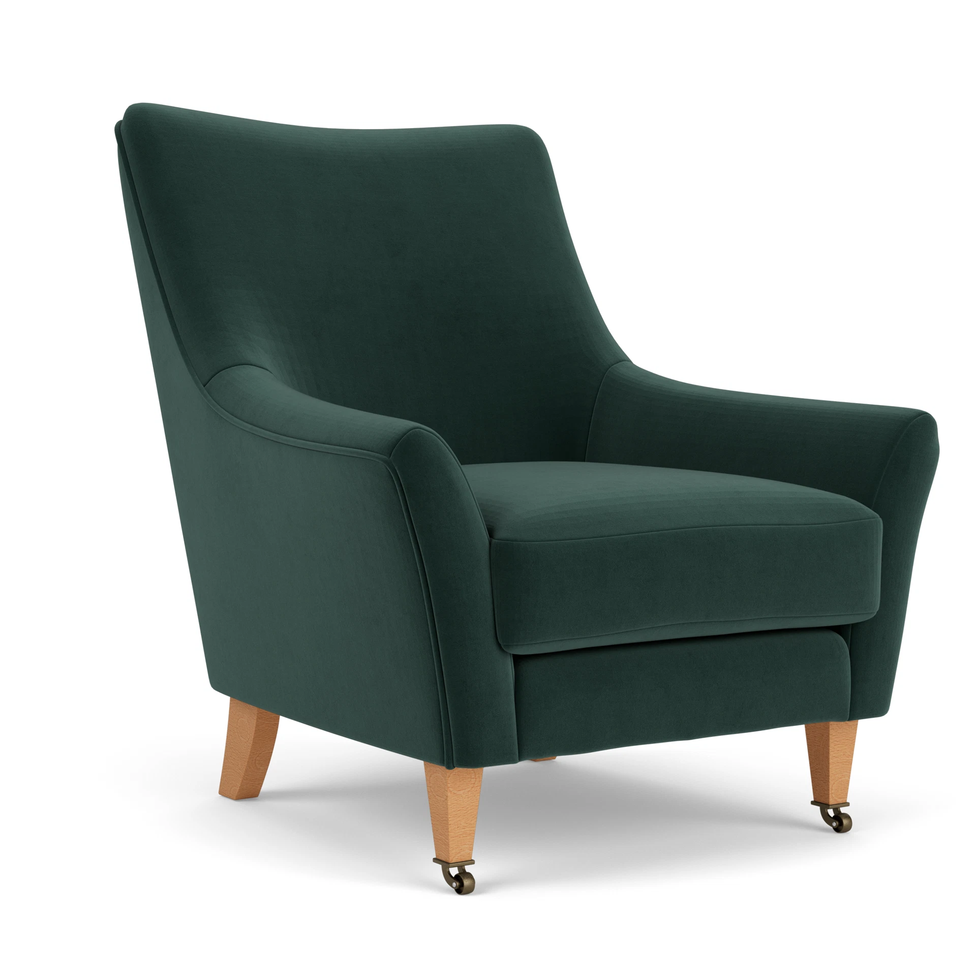 Martha Armchair in Matt Velvet - Lake with Light legs