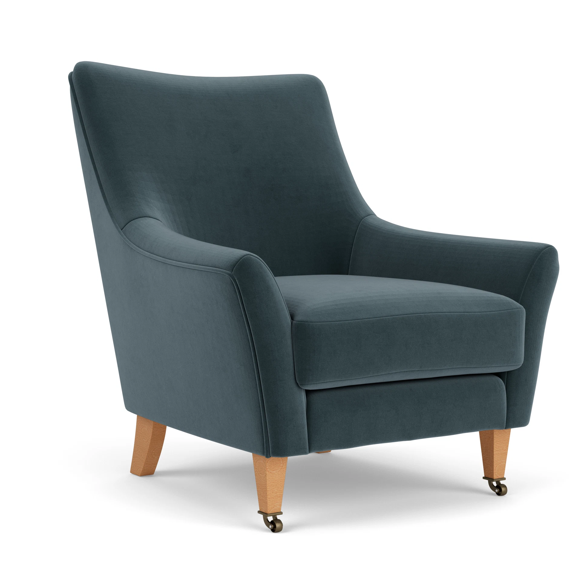 Martha Armchair in Matt Velvet - Night Sky with Light legs