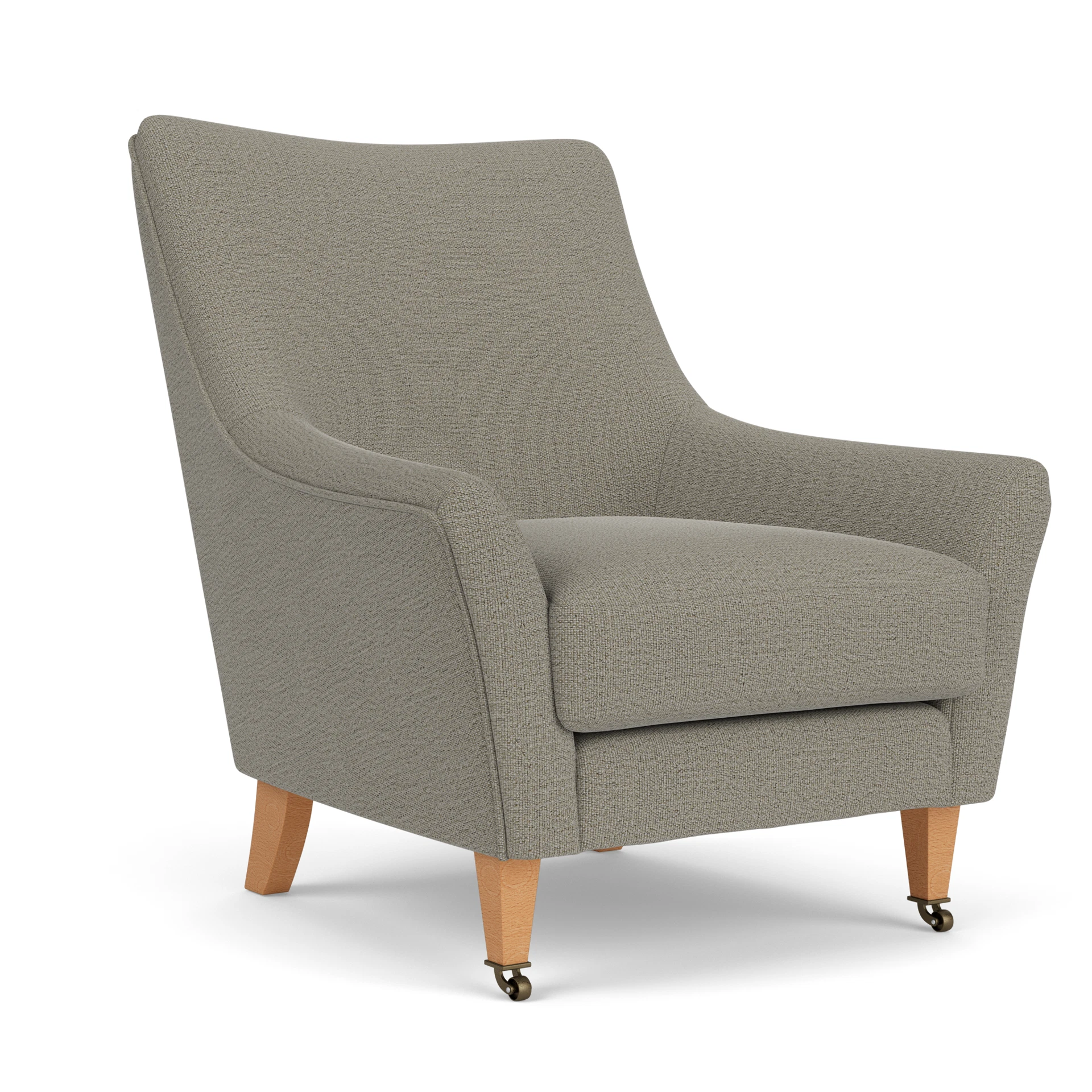Martha Armchair in Rustic Weave - Flax with Light legs