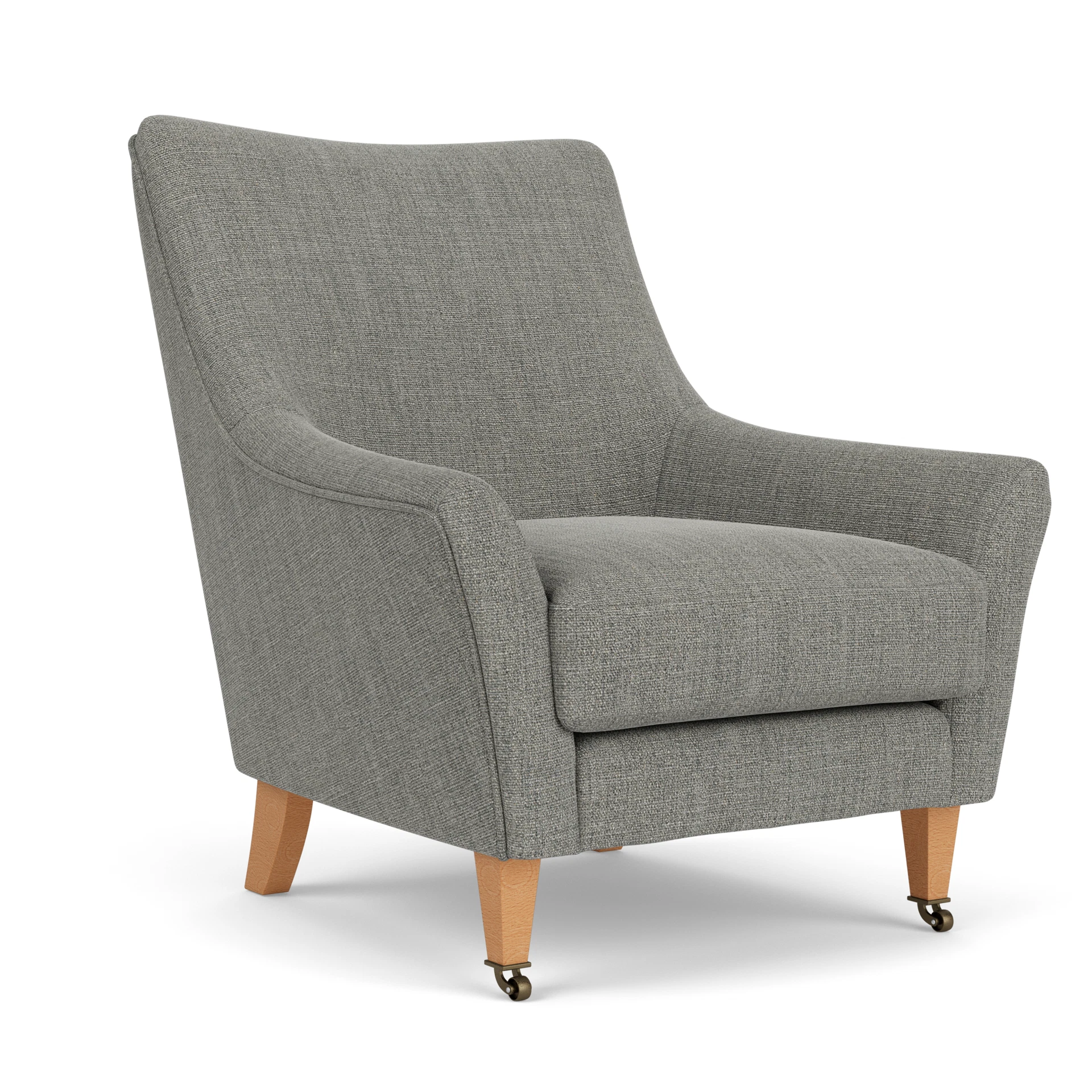 Martha Armchair in Rustic Weave - Grey Marl with Light legs
