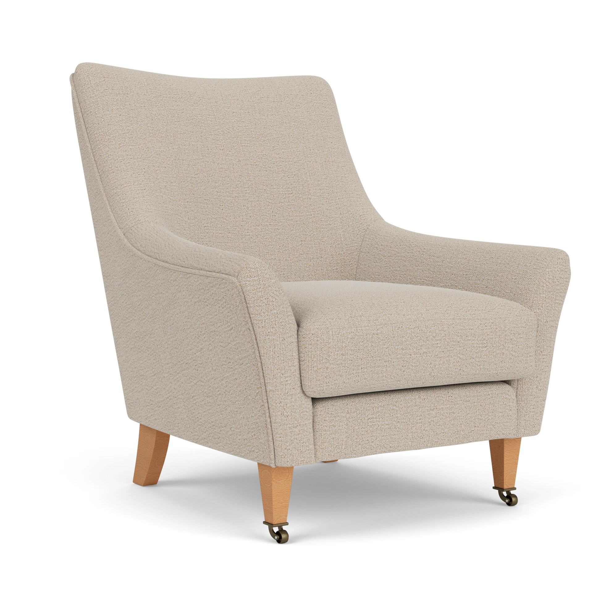 Martha Armchair in Rustic Weave - Natural with Light legs