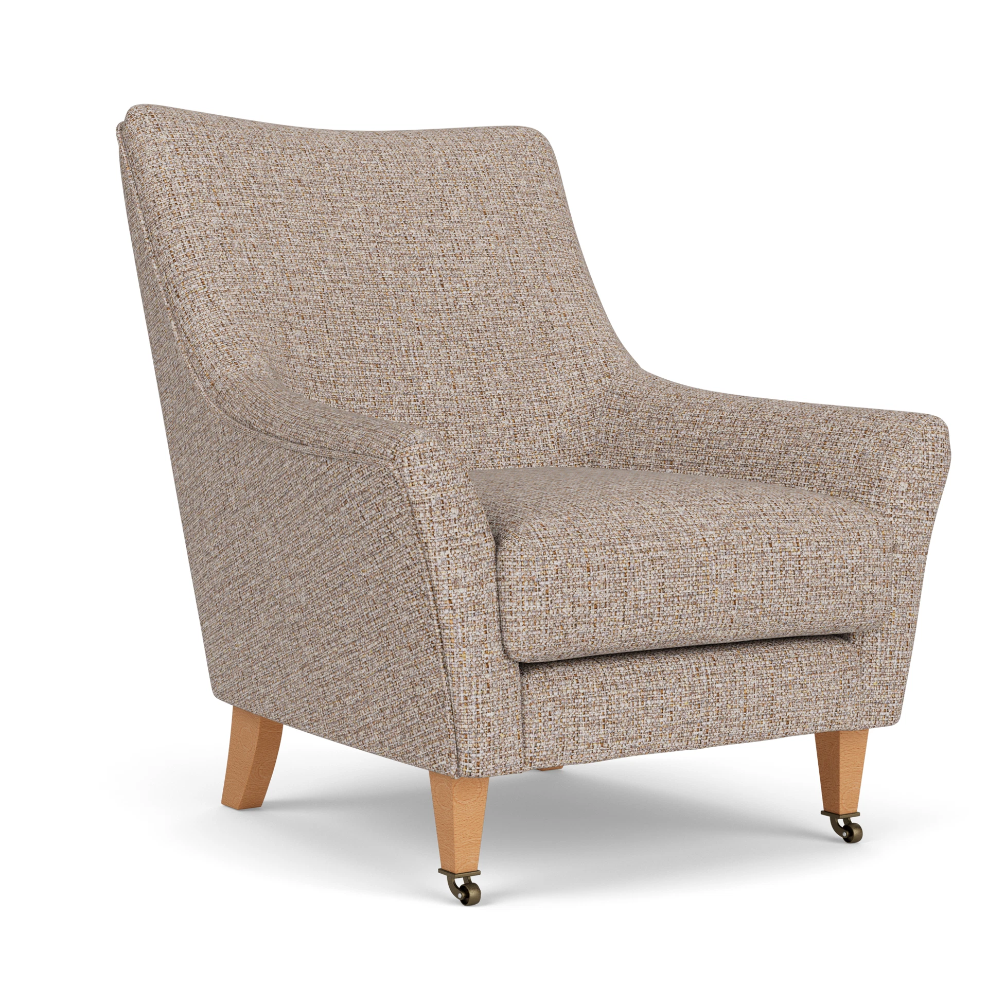Martha Armchair in Textured Weave - Natural Mix with Light legs
