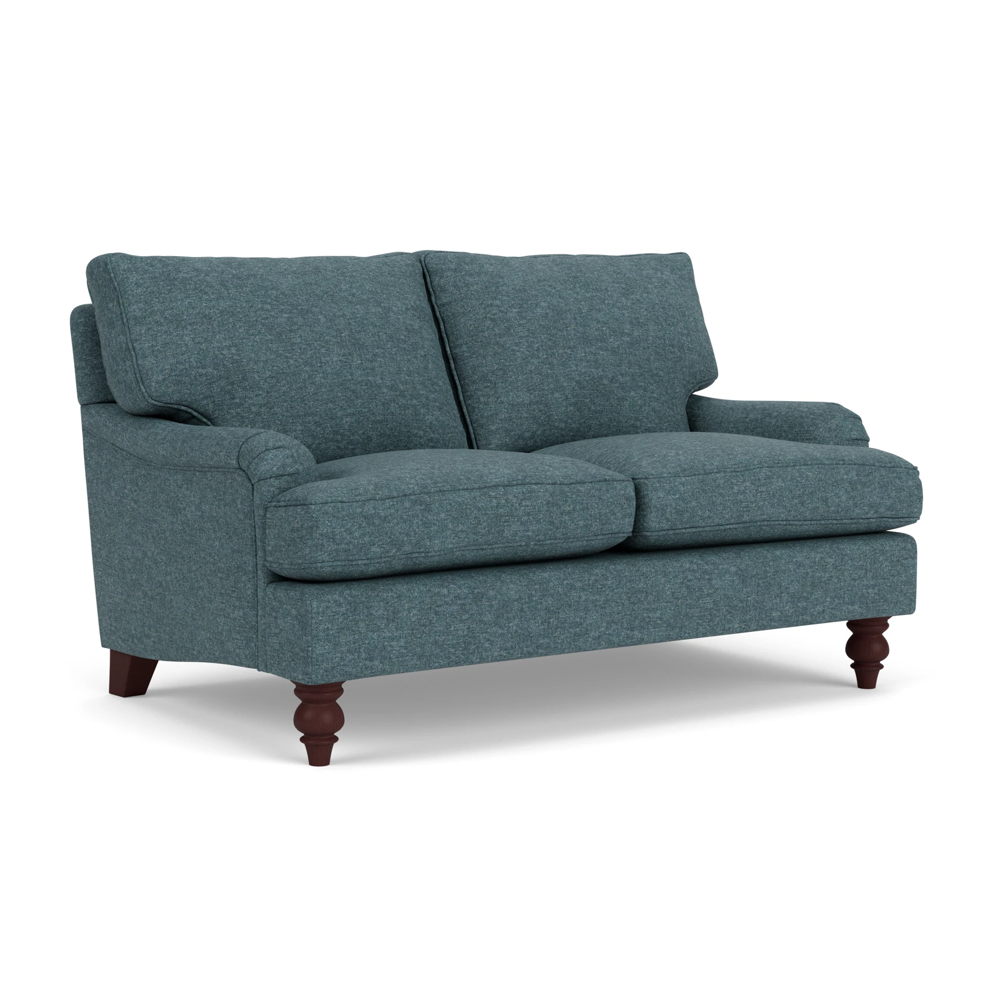 Morris 2 Seater Sofa in Aquaclean Oxford - Lake Marl with Light legs