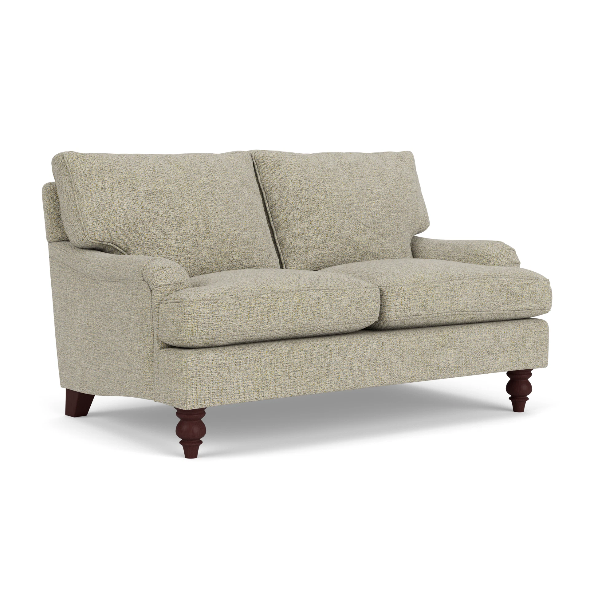 Morris 2 Seater Sofa in Aquaclean Oxford - Lichen with Light legs