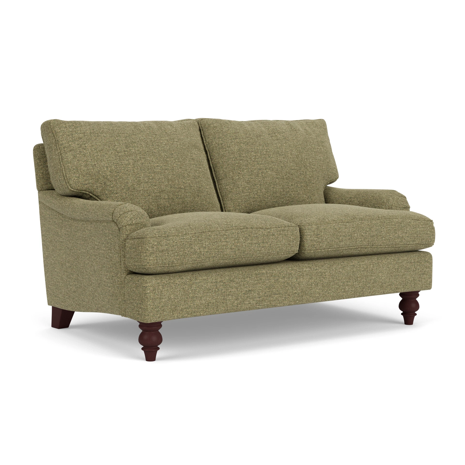 Morris 2 Seater Sofa in Aquaclean Oxford - Sage with Light legs