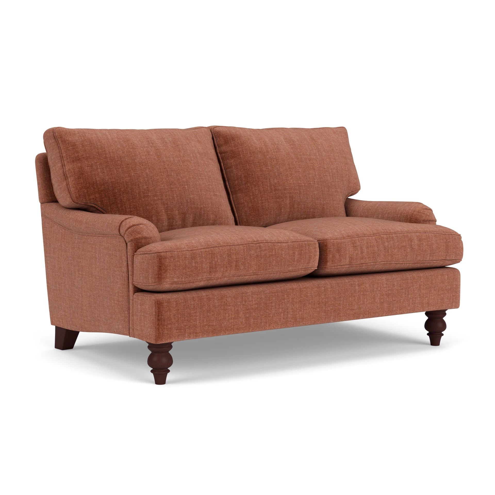 Morris 2 Seater Sofa in Eco Chenille - Cinnamon with Light legs