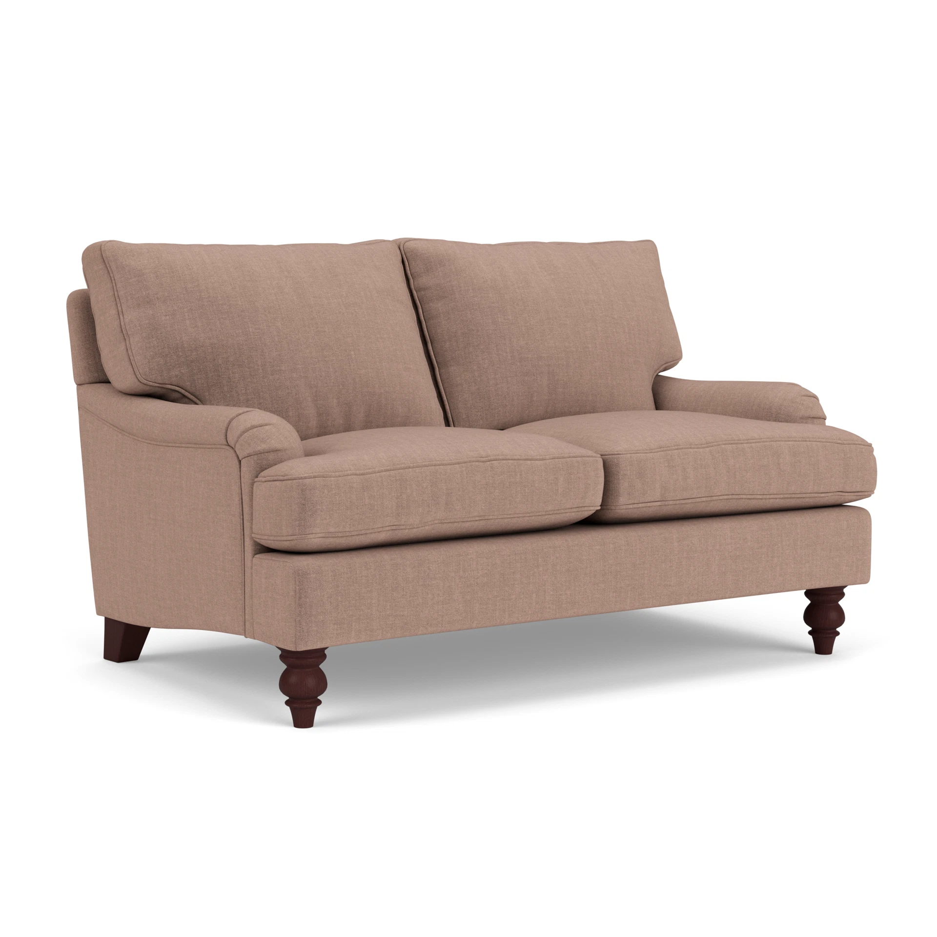 Morris 2 Seater Sofa in Eco Chenille - Dusky Rose with Light legs
