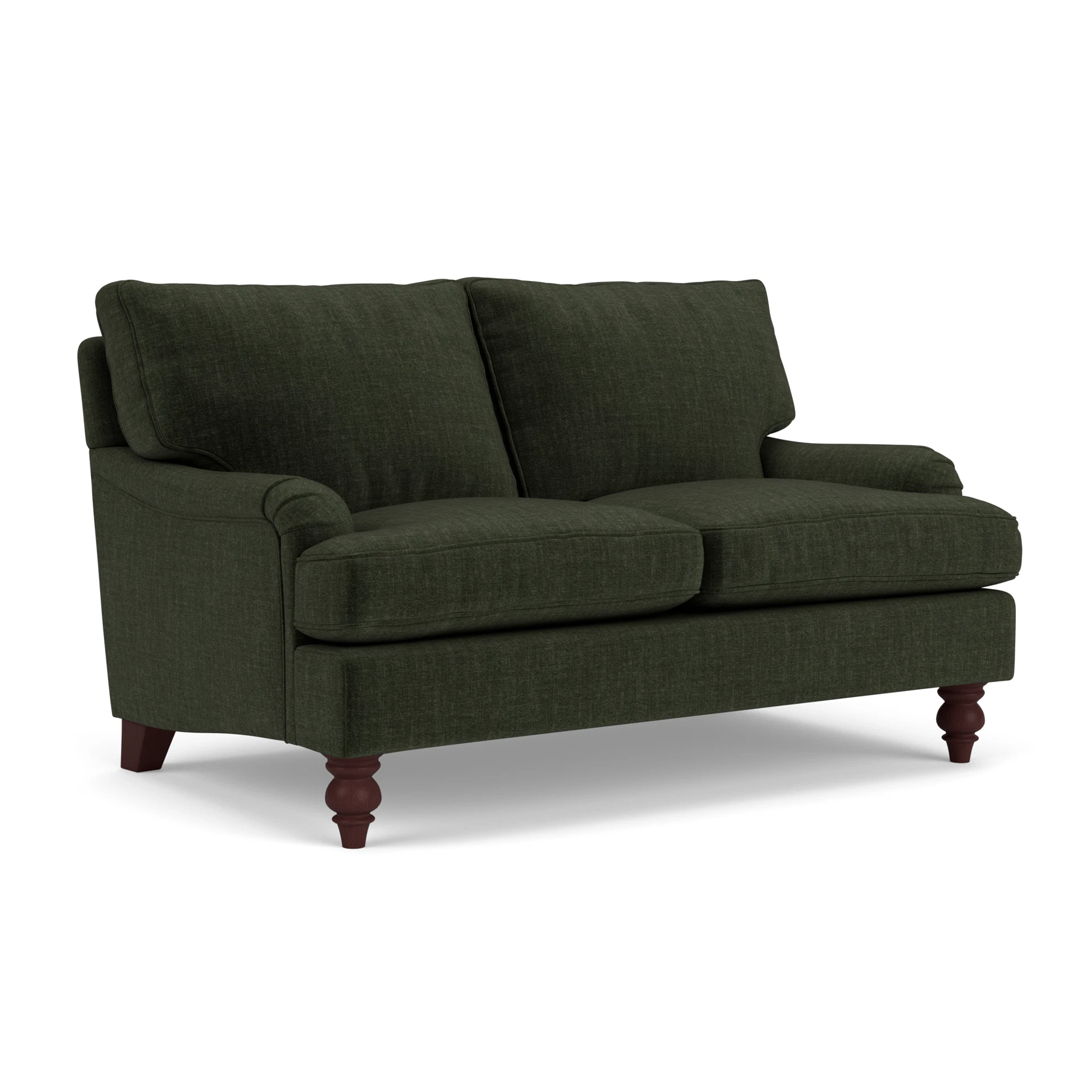 Morris 2 Seater Sofa in Eco Chenille - Moss with Light legs