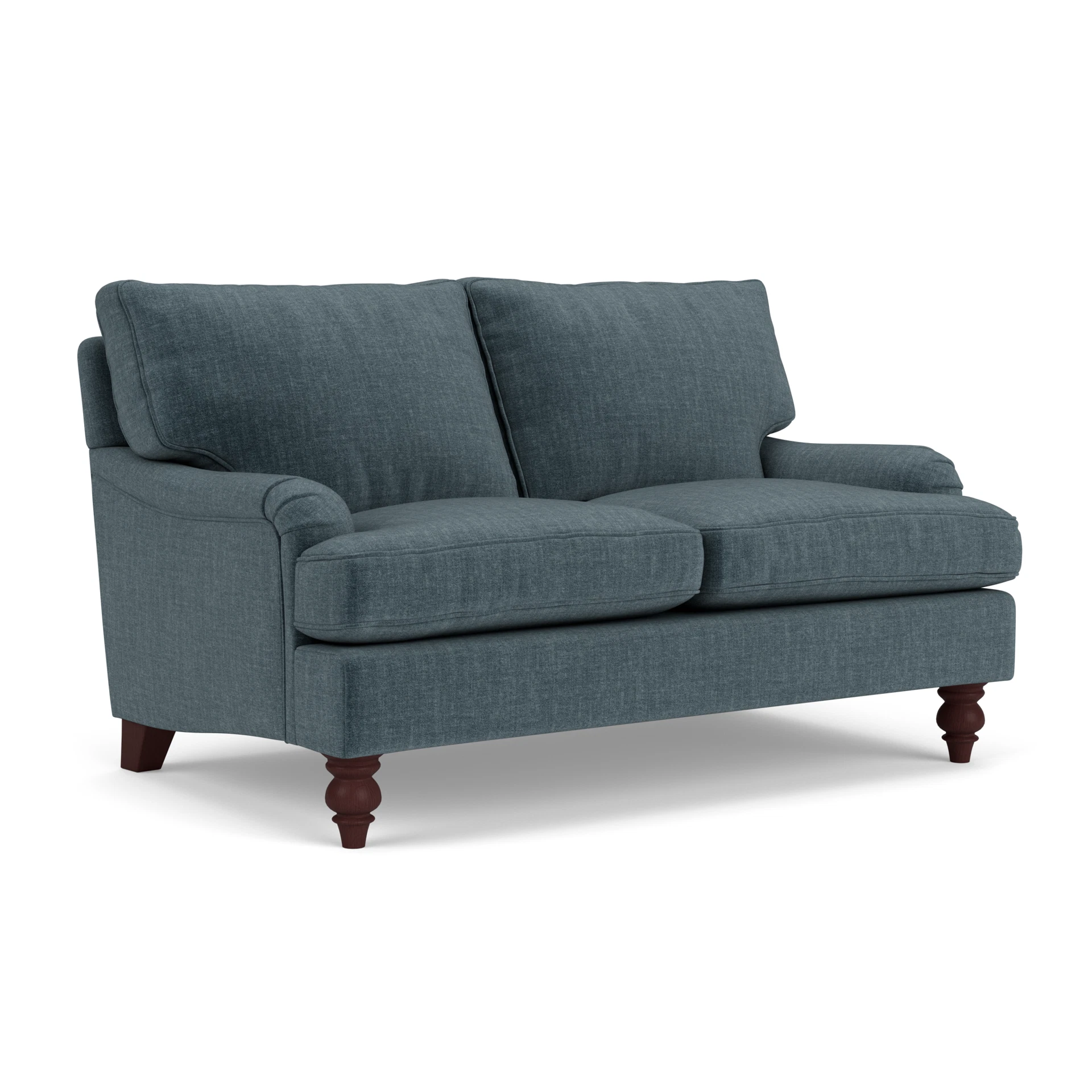 Morris 2 Seater Sofa in Eco Chenille - Teal with Light legs