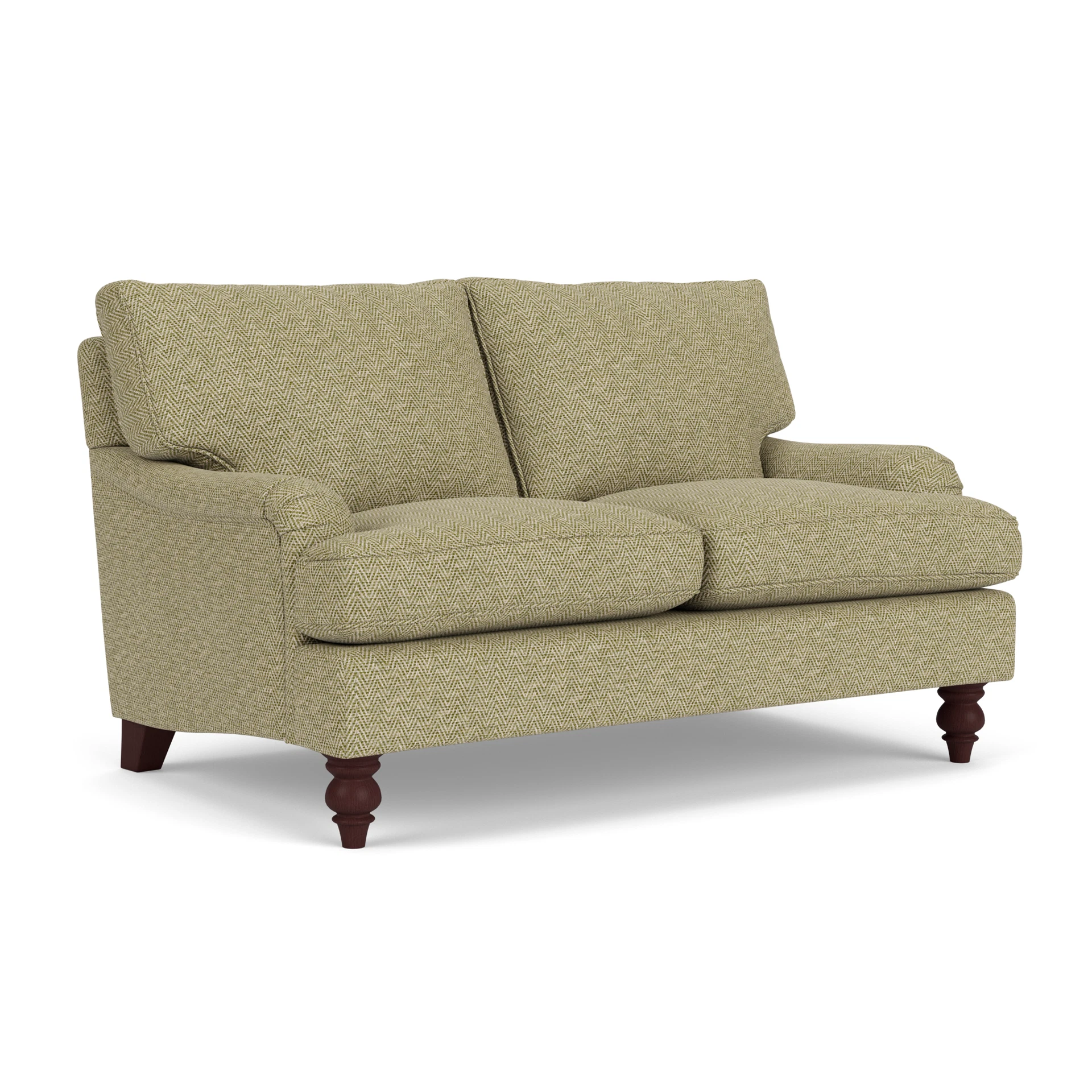Morris 2 Seater Sofa in Herringbone Weave - Apple with Light legs