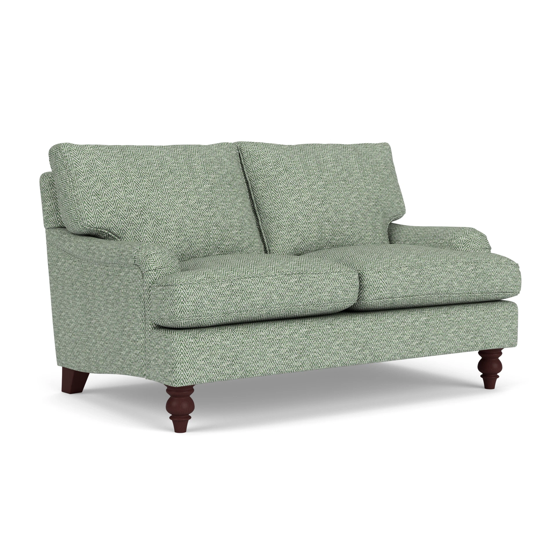 Morris 2 Seater Sofa in Herringbone Weave - Lake with Light legs