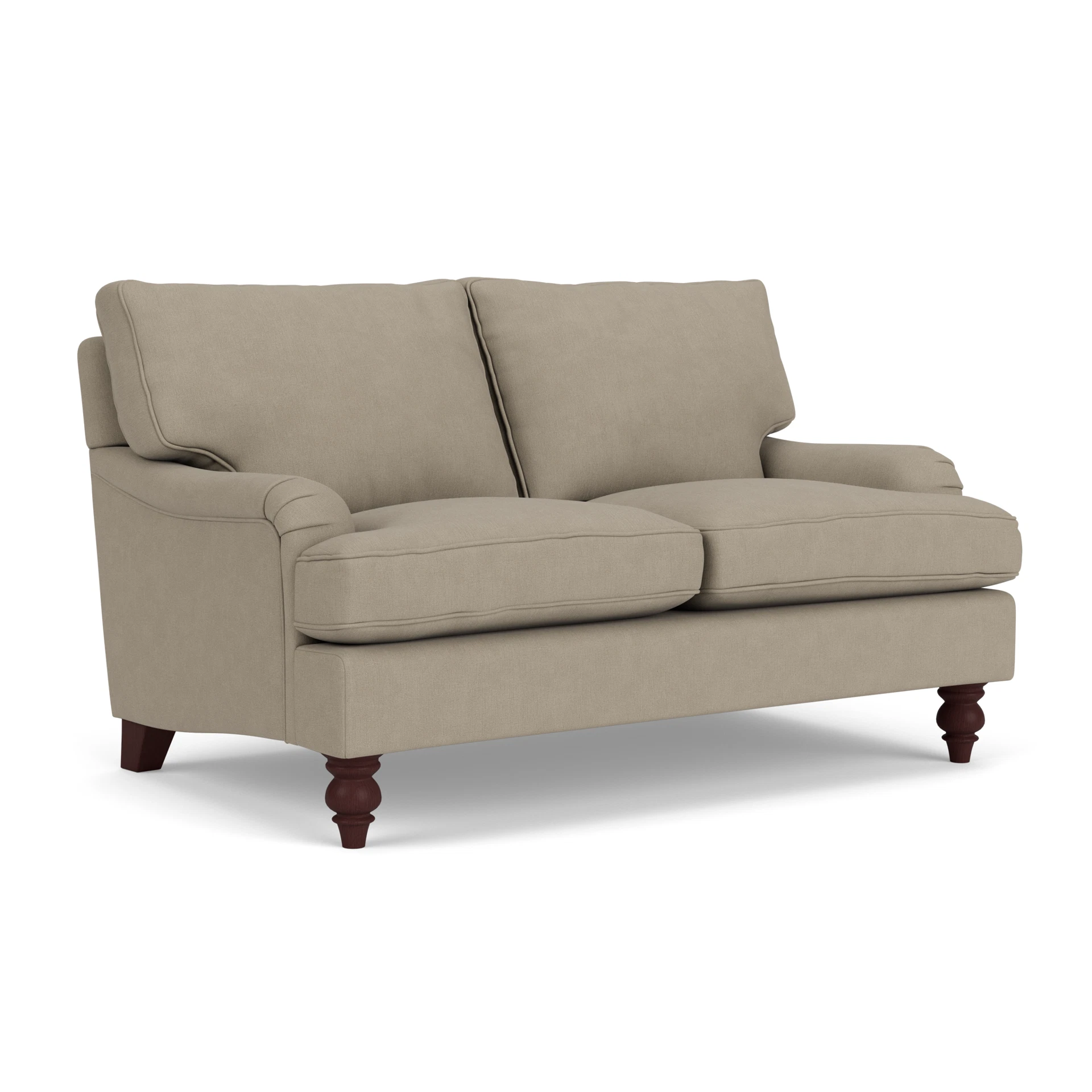 Morris 2 Seater Sofa in House Linen Mix - Dove Grey with Light legs