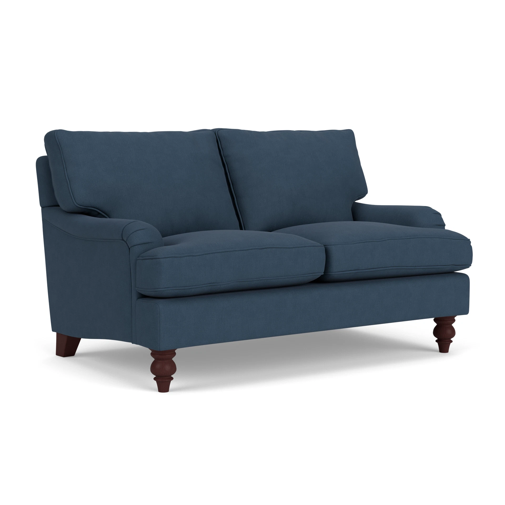 Morris 2 Seater Sofa in House Linen Mix - Indigo with Light legs