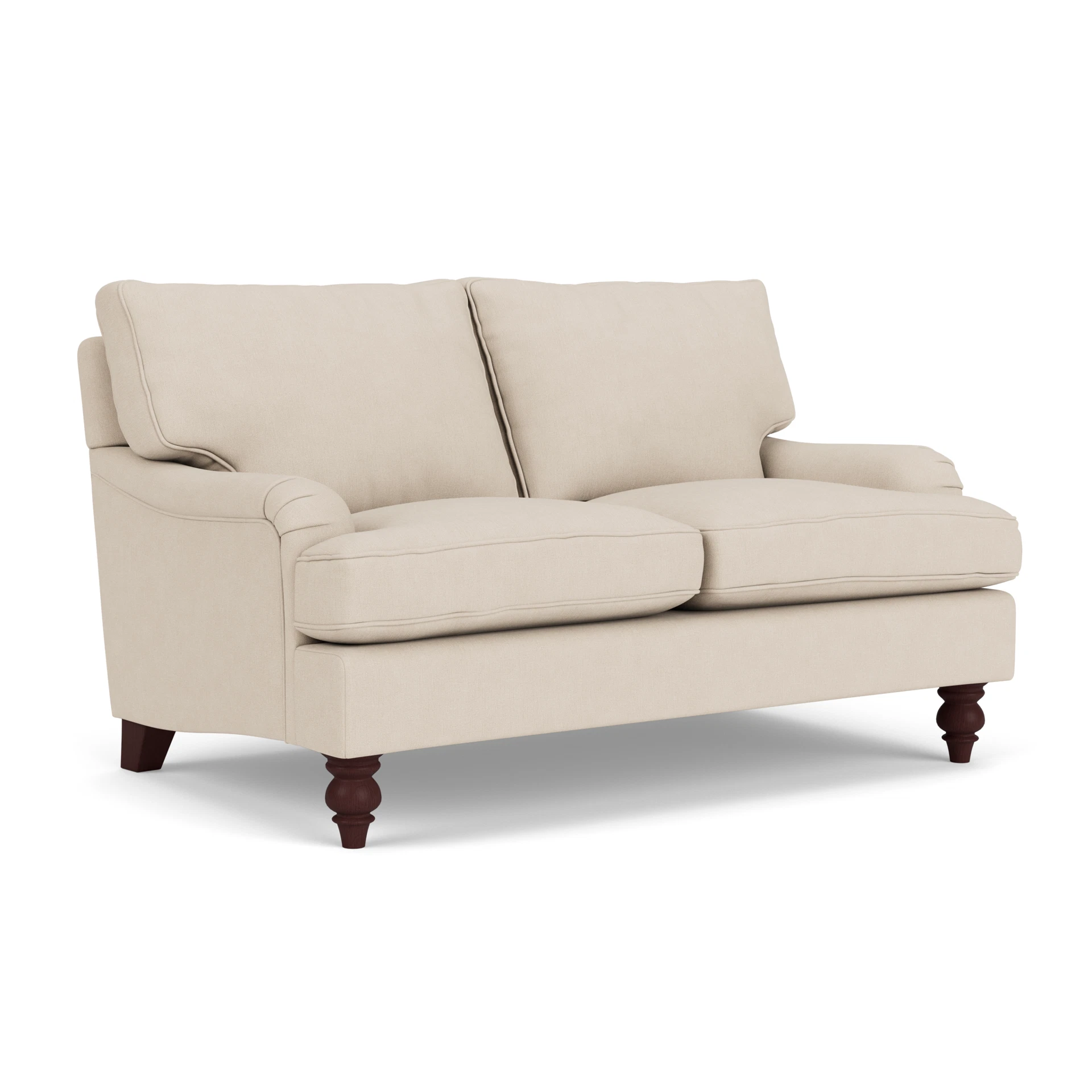 Morris 2 Seater Sofa in House Linen Mix - Lily White with Light legs