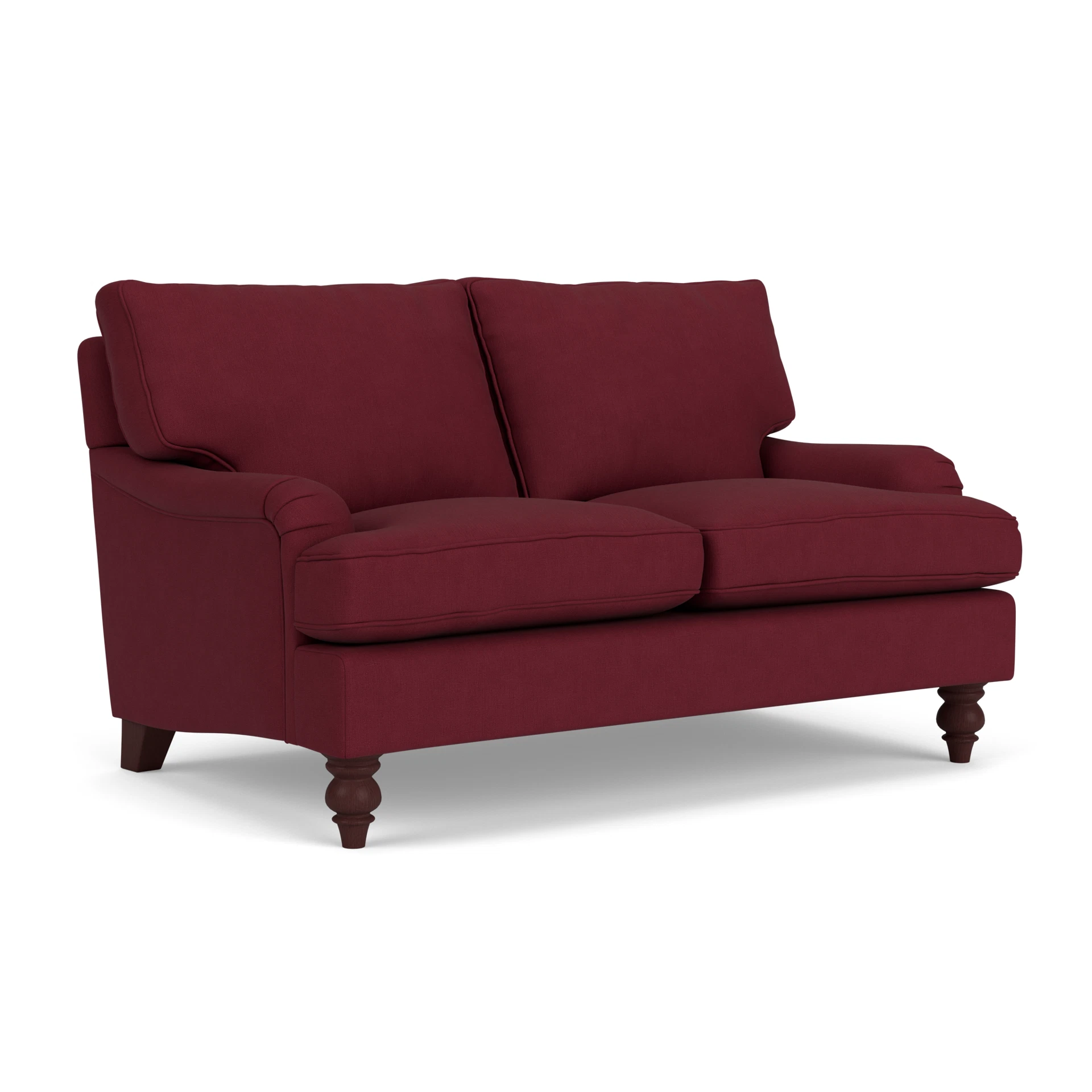 Morris 2 Seater Sofa in House Linen Mix - Rosehip with Light legs