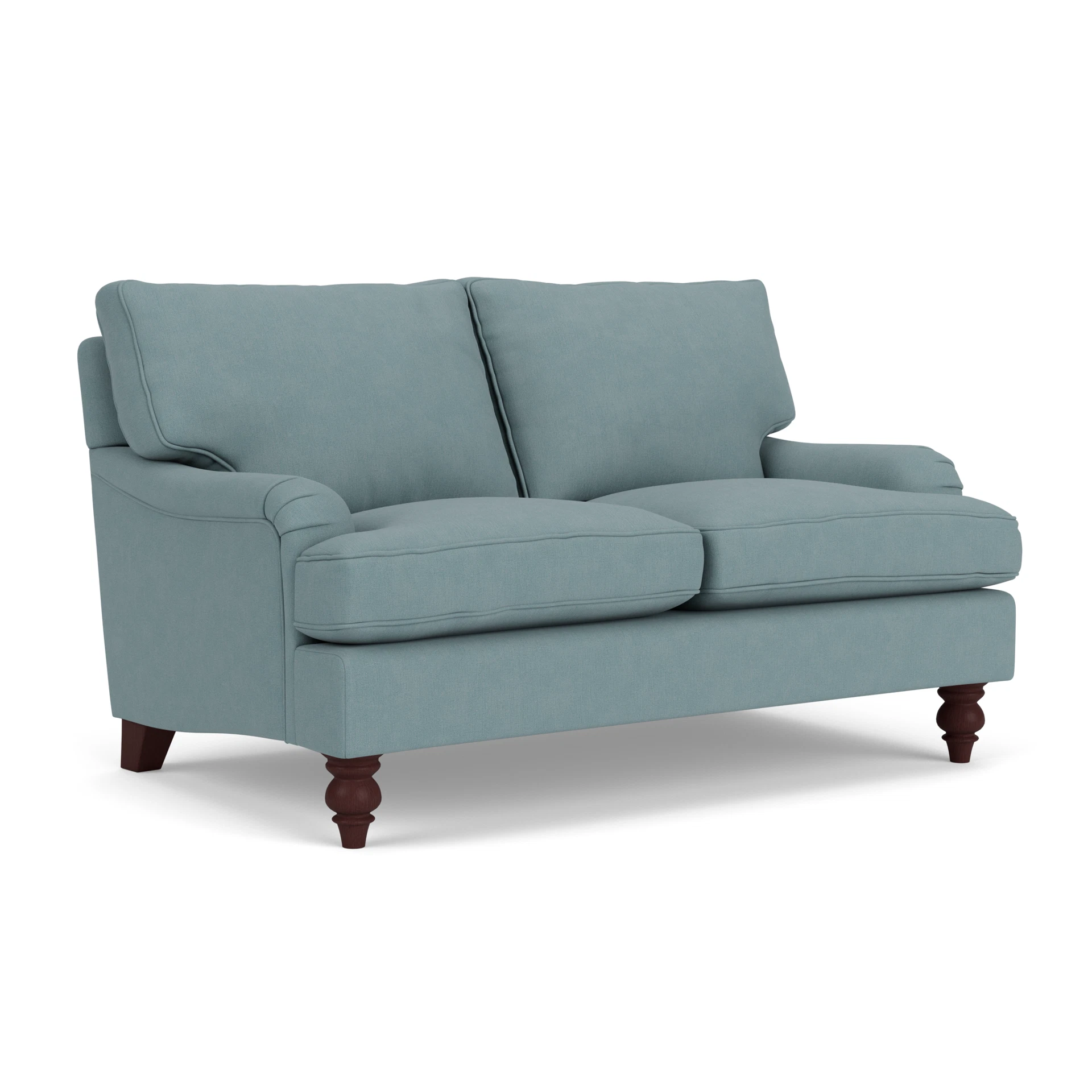 Morris 2 Seater Sofa in House Linen Mix - Sky Blue with Light legs
