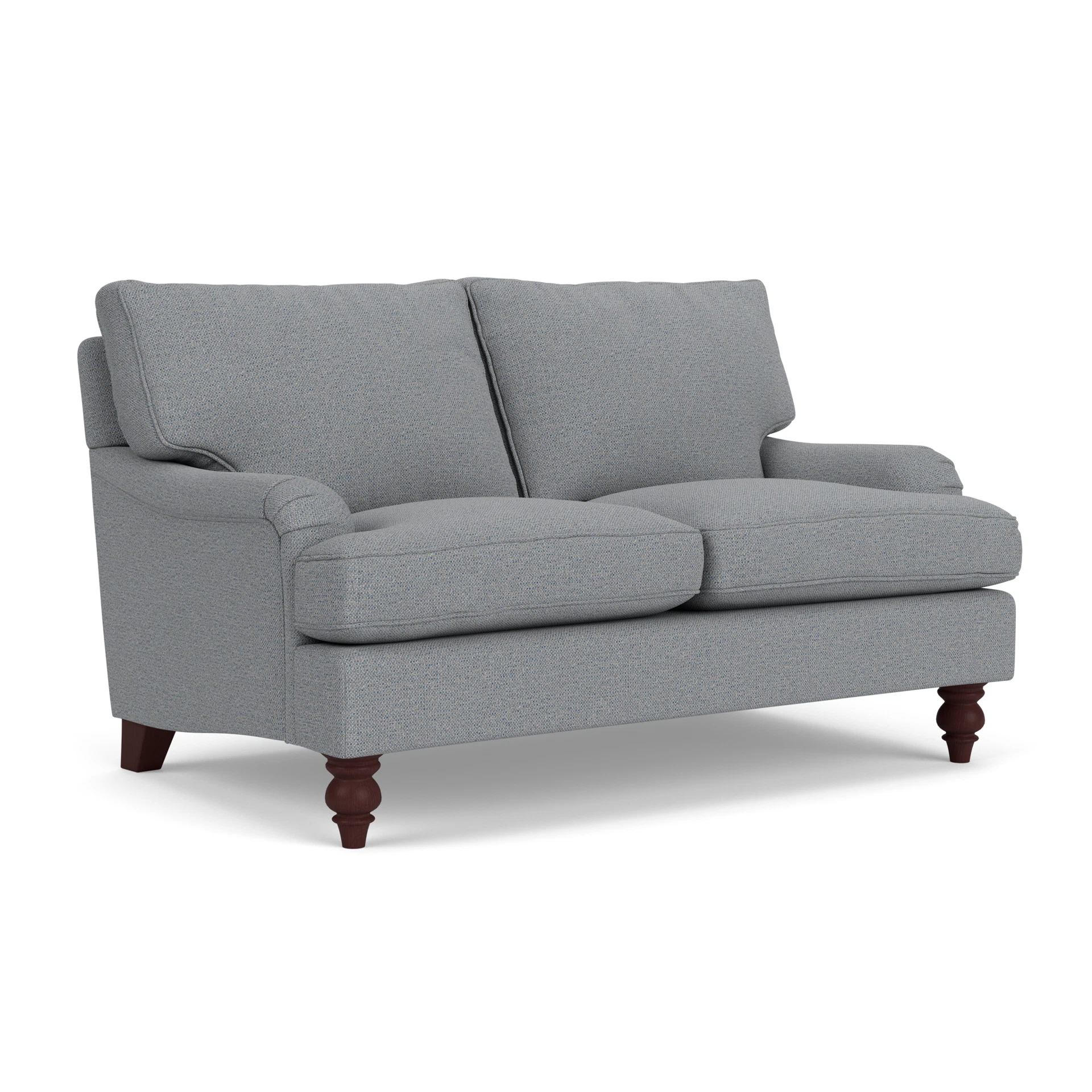 Morris 2 Seater Sofa in House Weave - Blue Marl with Light legs