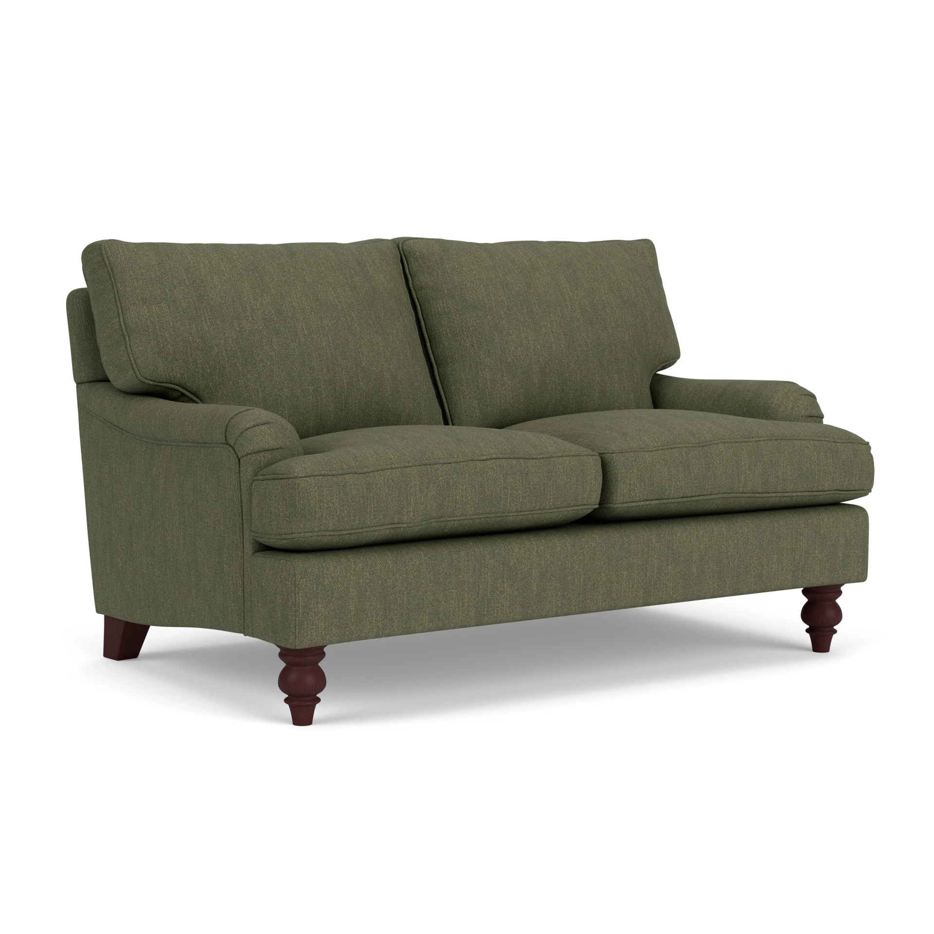 Morris 2 Seater Sofa in Luxury Italian Linen - Fern with Light legs