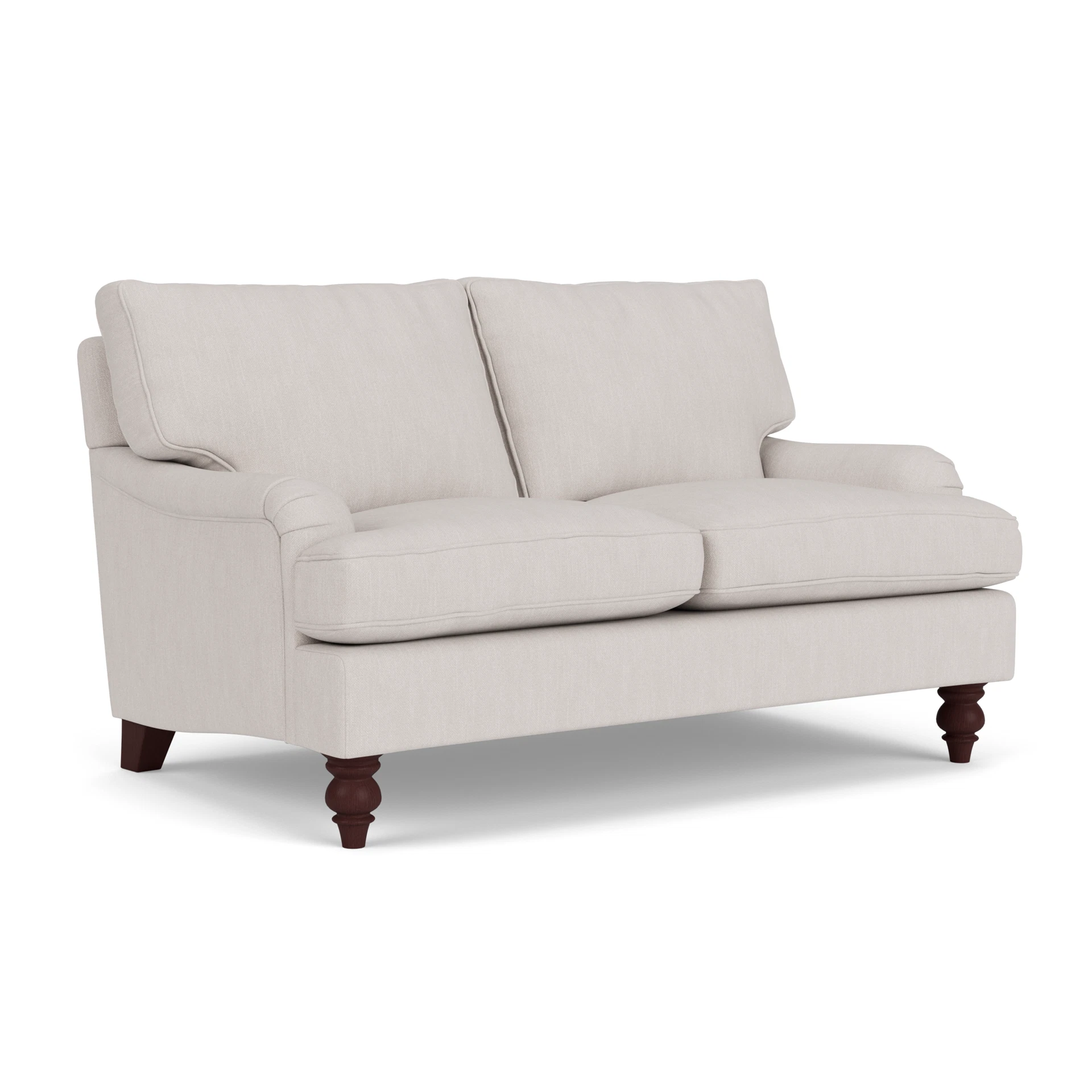 Morris 2 Seater Sofa in Luxury Italian Linen - Soft White with Light legs