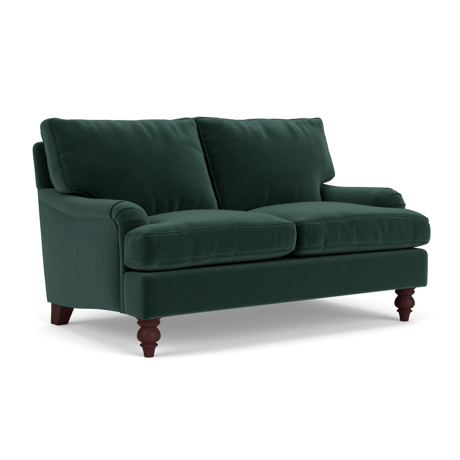 Morris 2 Seater Sofa in Matt Velvet - Lake with Light legs