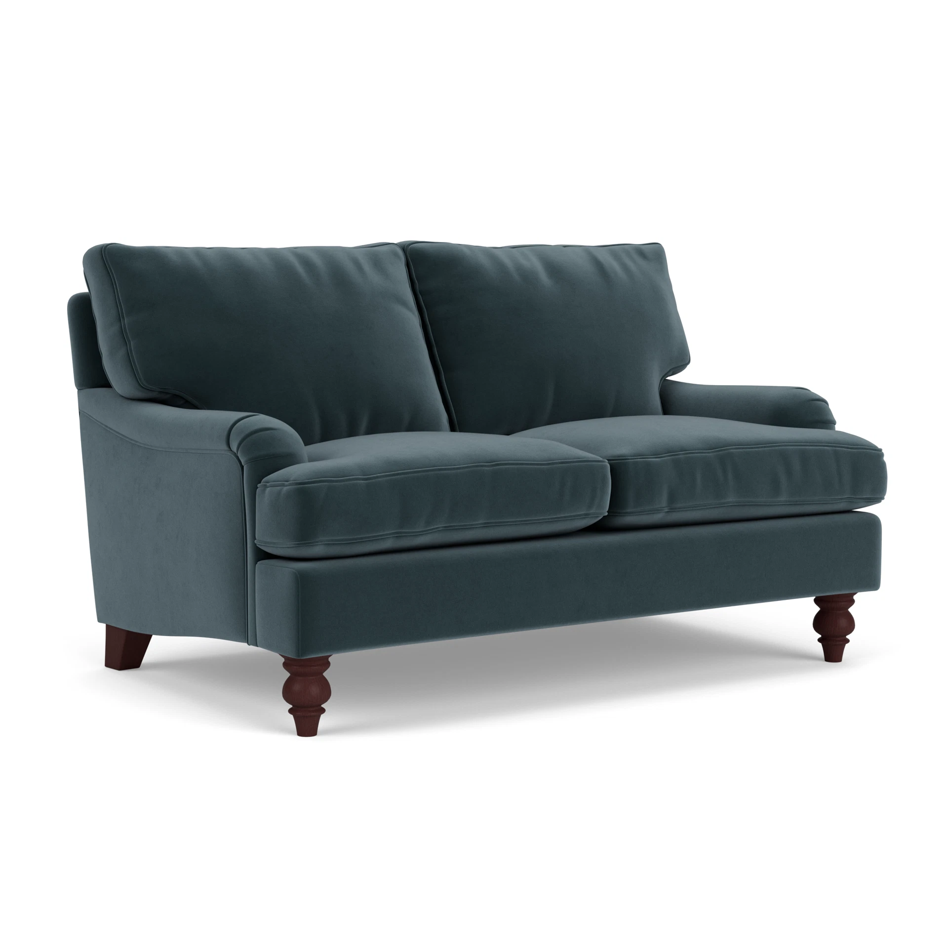 Morris 2 Seater Sofa in Matt Velvet - Night Sky with Light legs