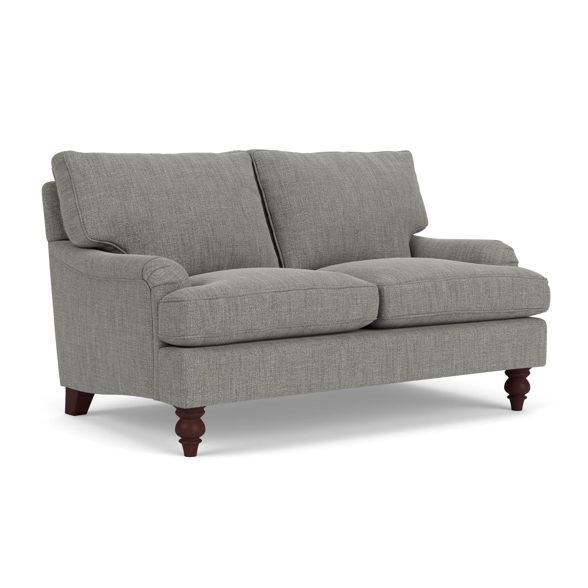 Morris 2 Seater Sofa in Rustic Weave - Grey Marl with Light legs