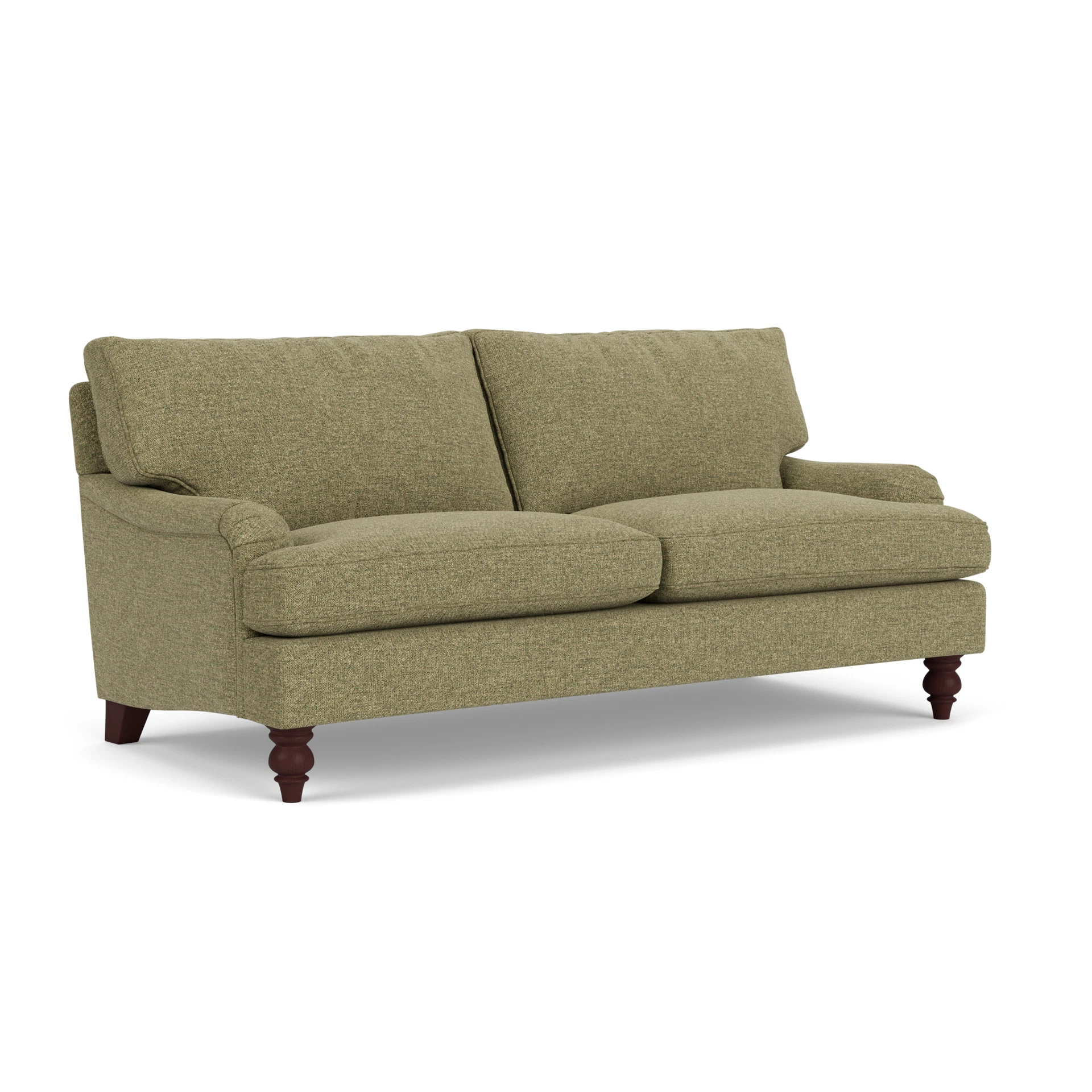Morris 3 Seater Sofa in Aquaclean Oxford - Sage with Light legs