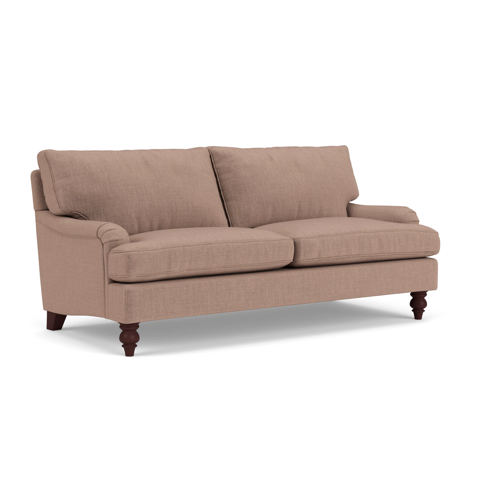 Morris 3 Seater Sofa in Eco Chenille - Dusky Rose with Light legs
