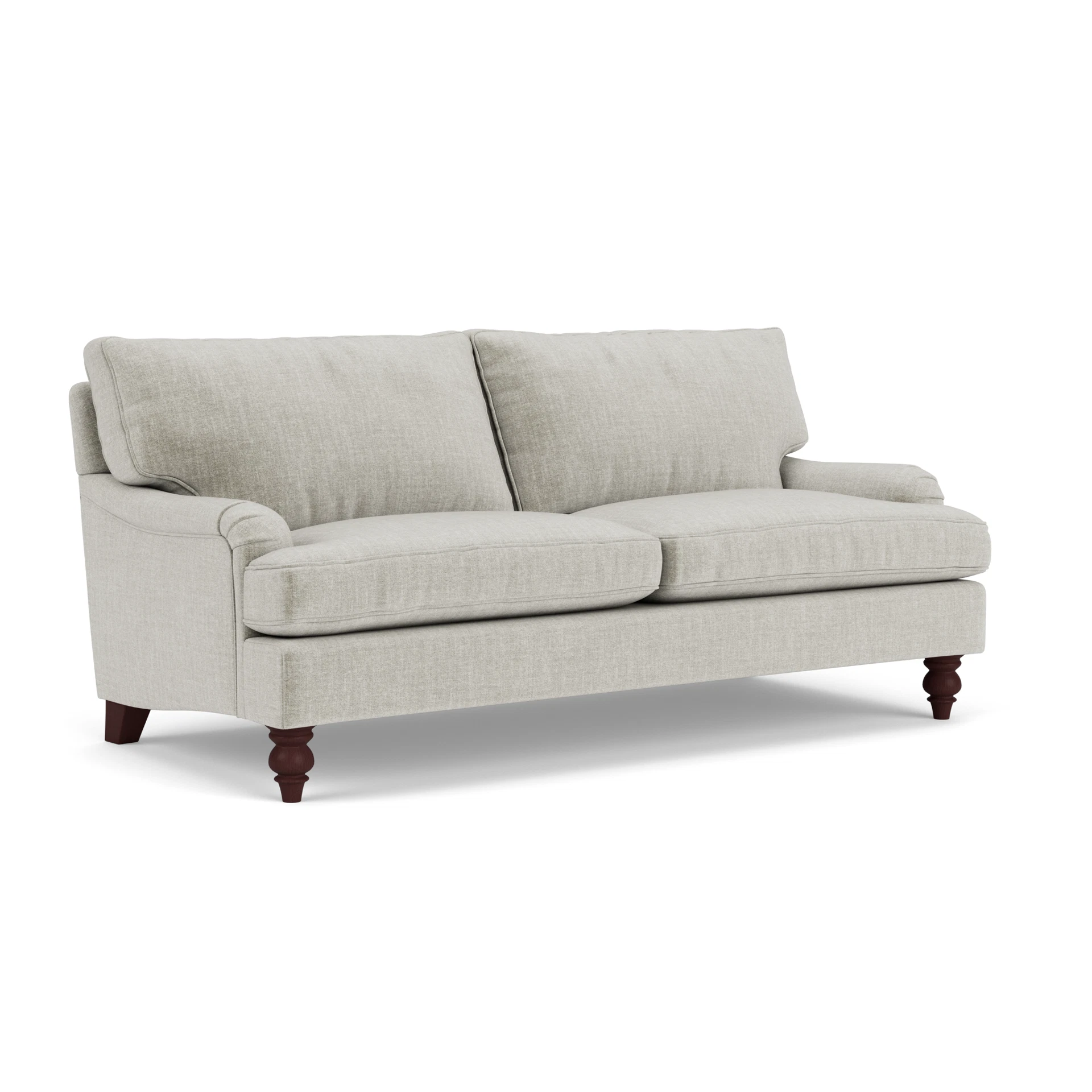 Morris 3 Seater Sofa in Eco Chenille - Grey Mist with Light legs