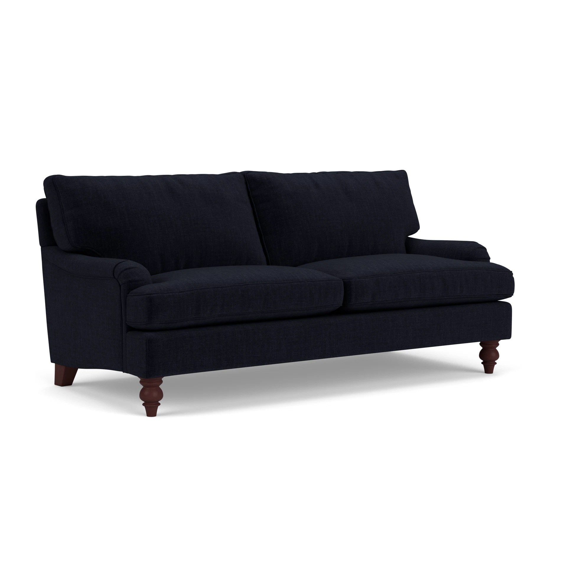 Morris 3 Seater Sofa in Eco Chenille - Ink with Light legs