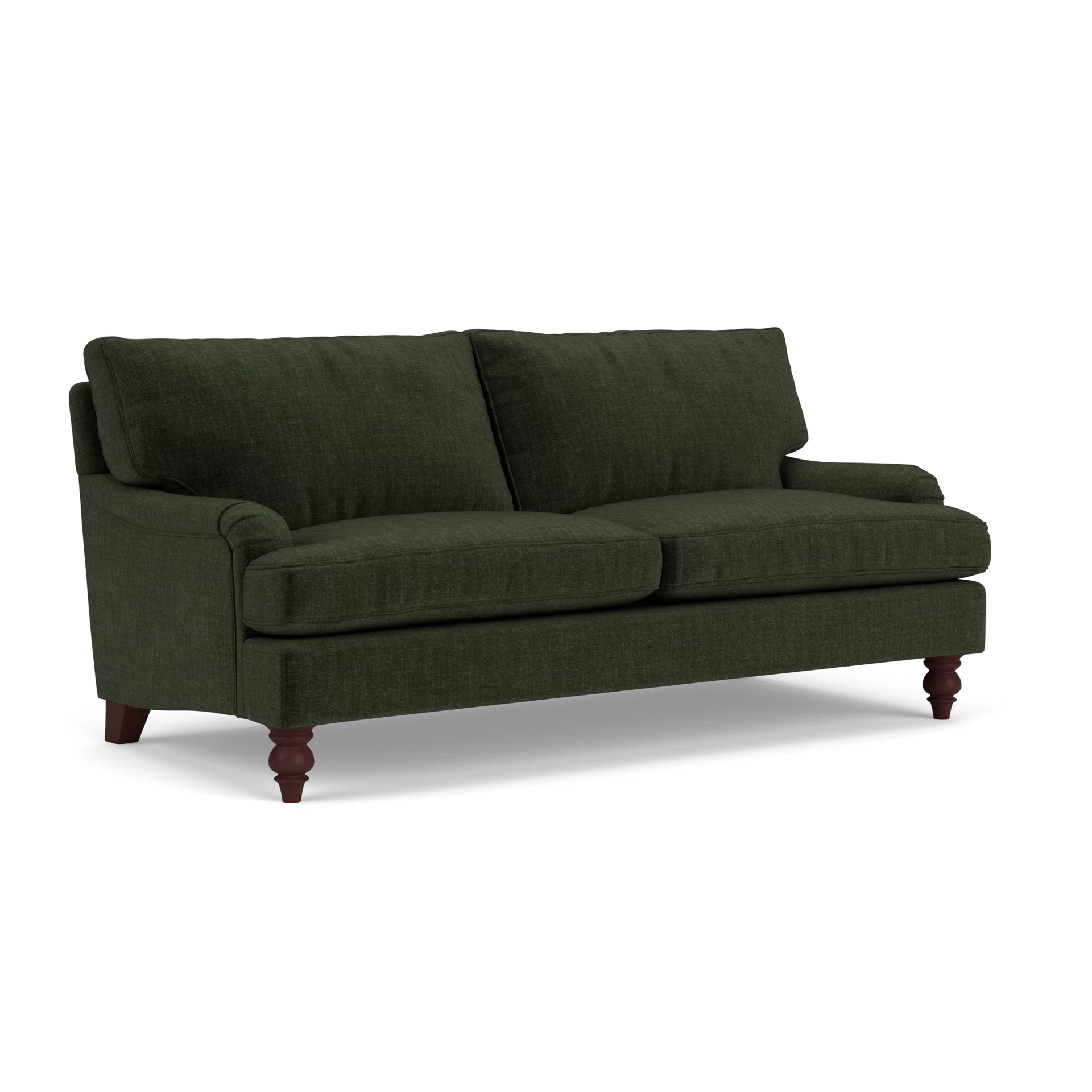 Morris 3 Seater Sofa in Eco Chenille - Moss with Light legs