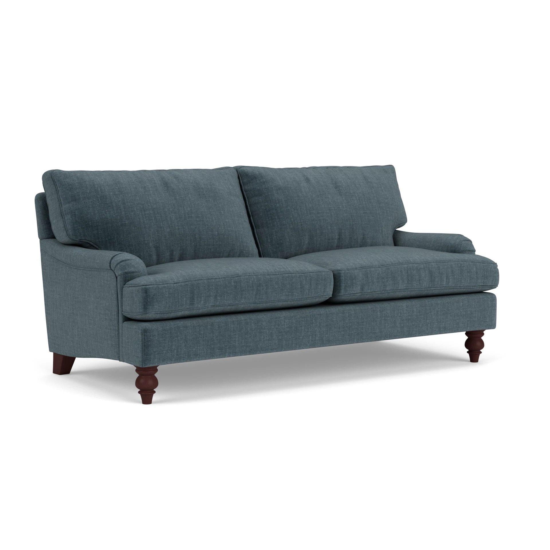Morris 3 Seater Sofa in Eco Chenille - Teal with Light legs