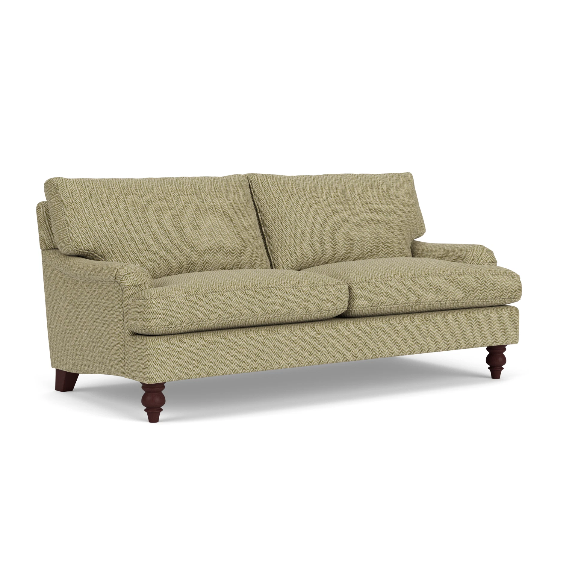 Morris 3 Seater Sofa in Herringbone Weave - Apple with Light legs