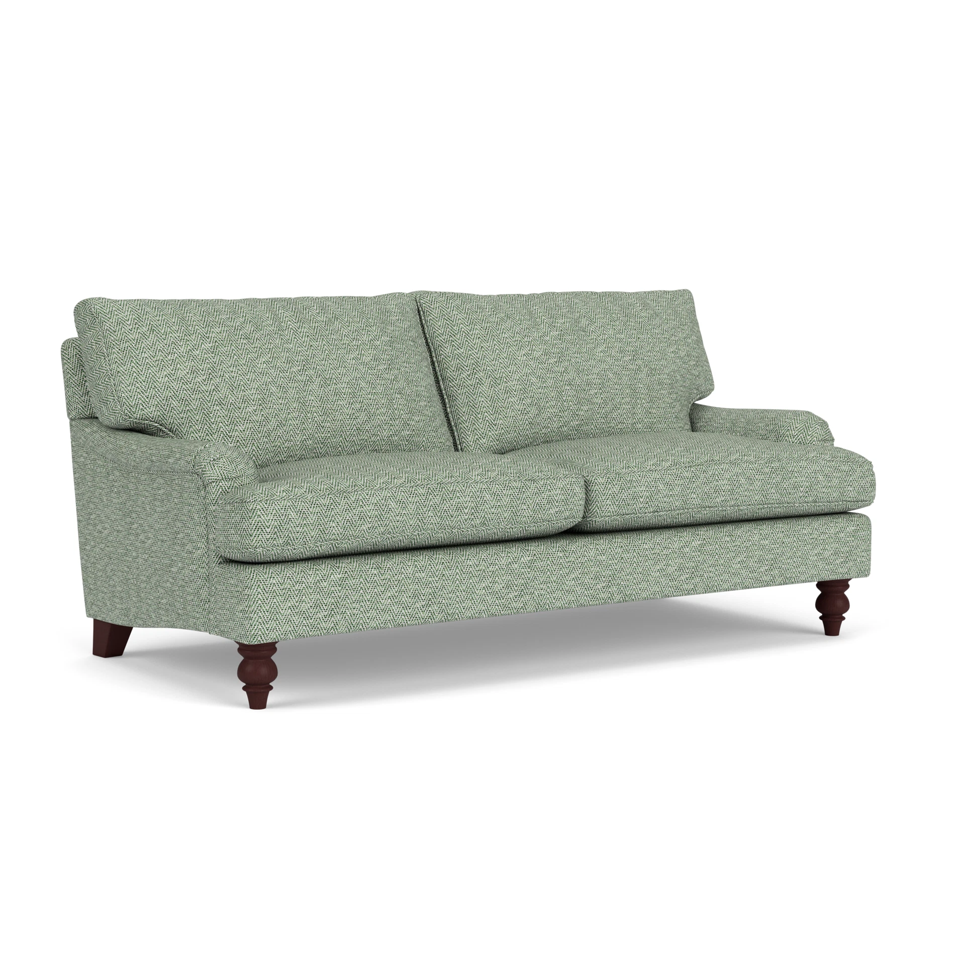 Morris 3 Seater Sofa in Herringbone Weave - Lake with Light legs