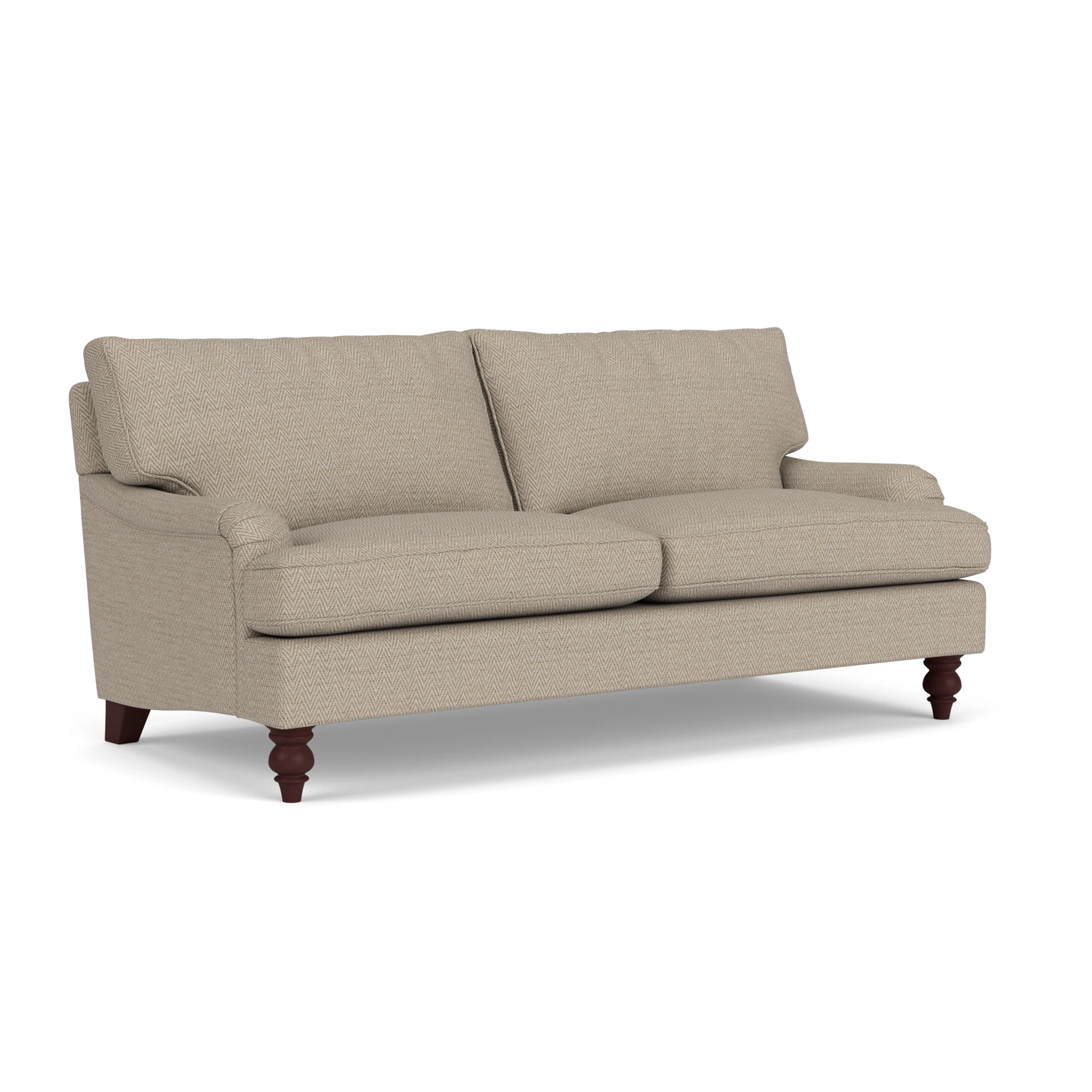 Morris 3 Seater Sofa in Herringbone Weave - Natural with Light legs