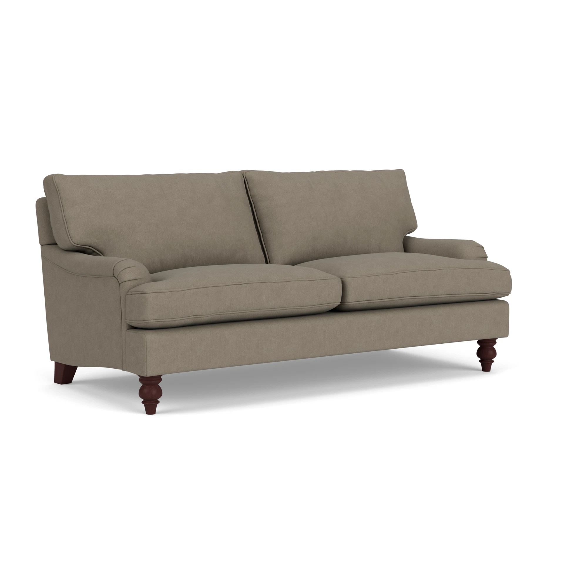 Morris 3 Seater Sofa in House Linen Mix - Mid Grey with Light legs