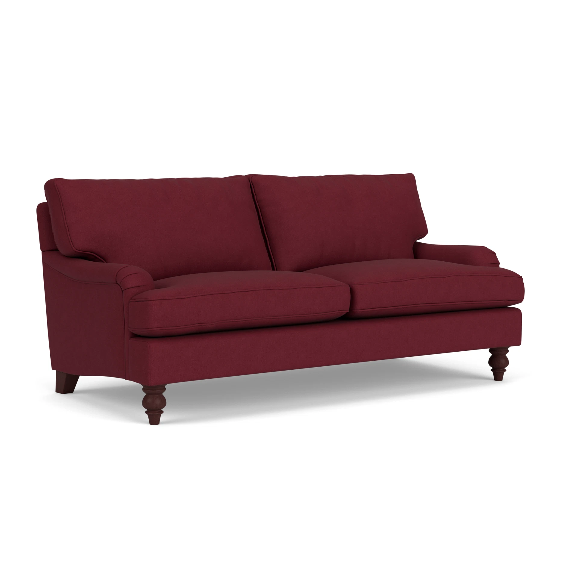 Morris 3 Seater Sofa in House Linen Mix - Rosehip with Light legs