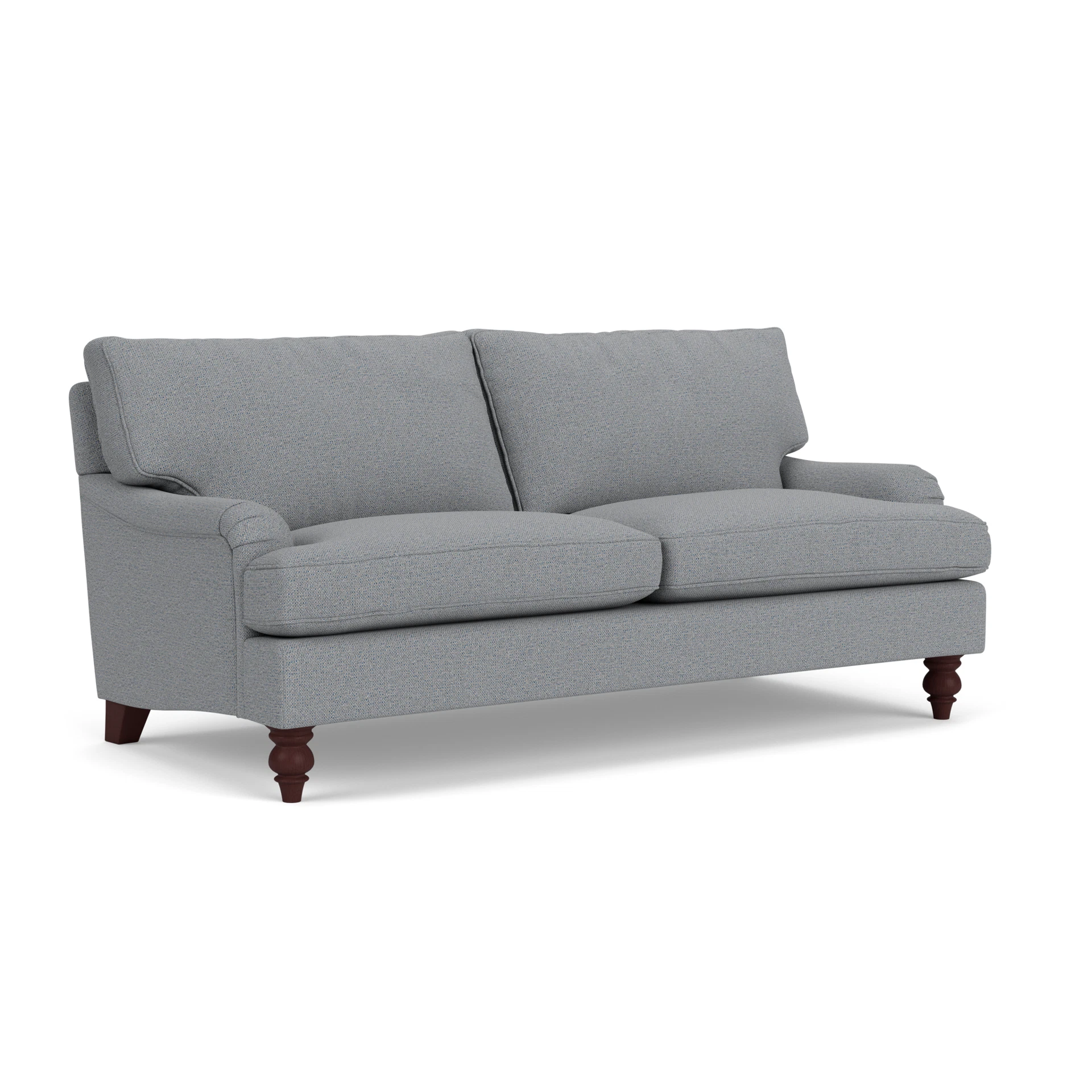 Morris 3 Seater Sofa in House Weave - Blue Marl with Light legs
