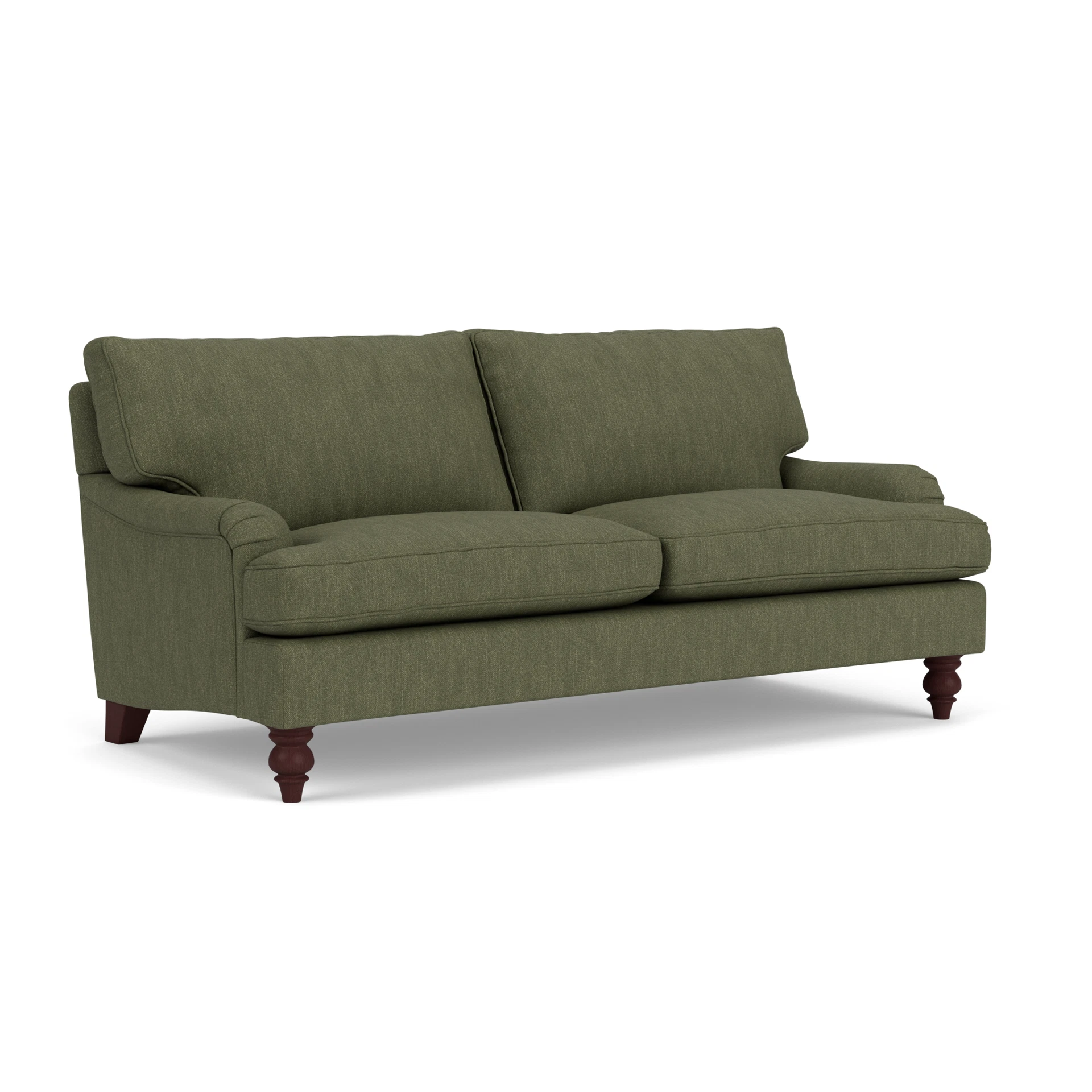 Morris 3 Seater Sofa in Luxury Italian Linen - Fern with Light legs