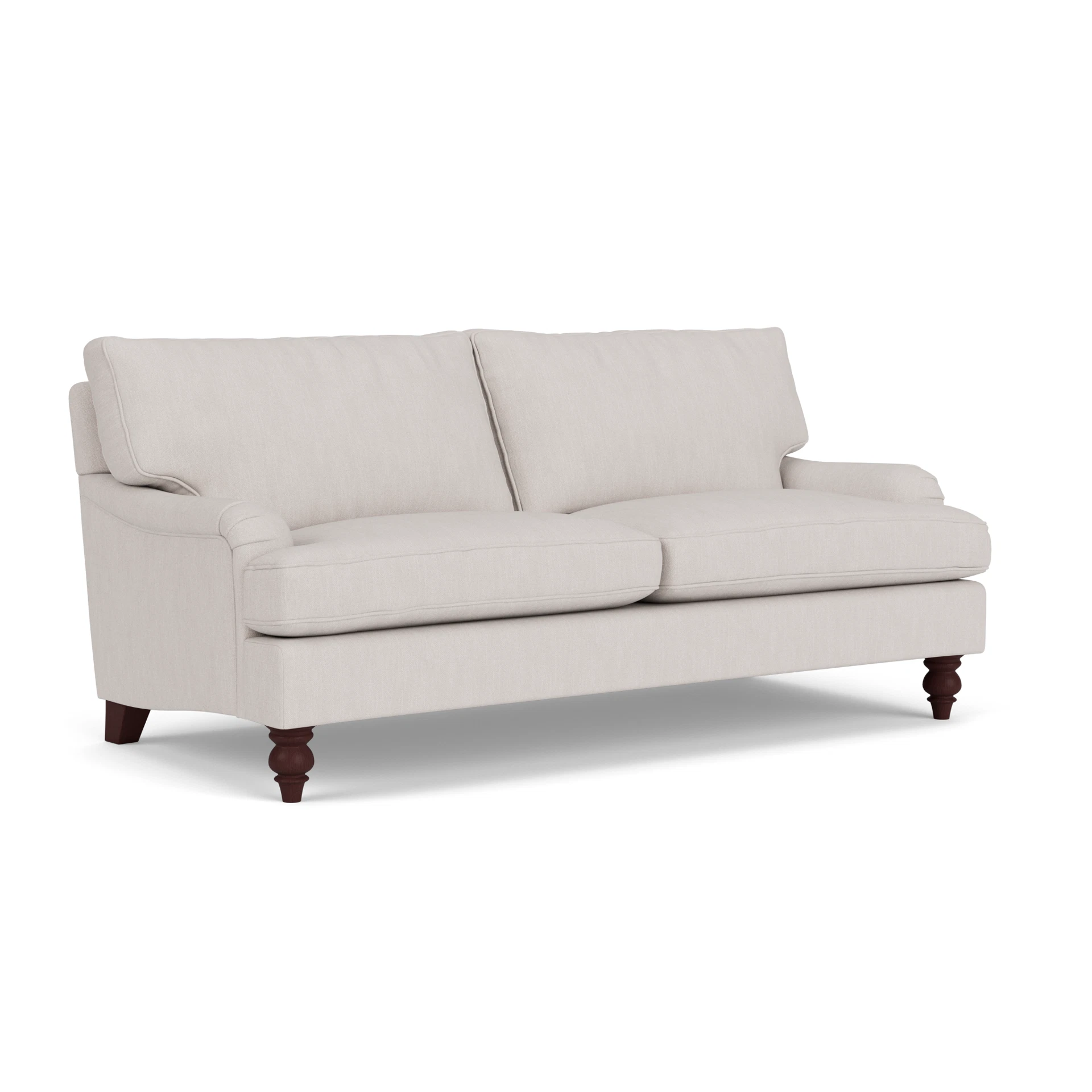 Morris 3 Seater Sofa in Luxury Italian Linen - Soft White with Light legs