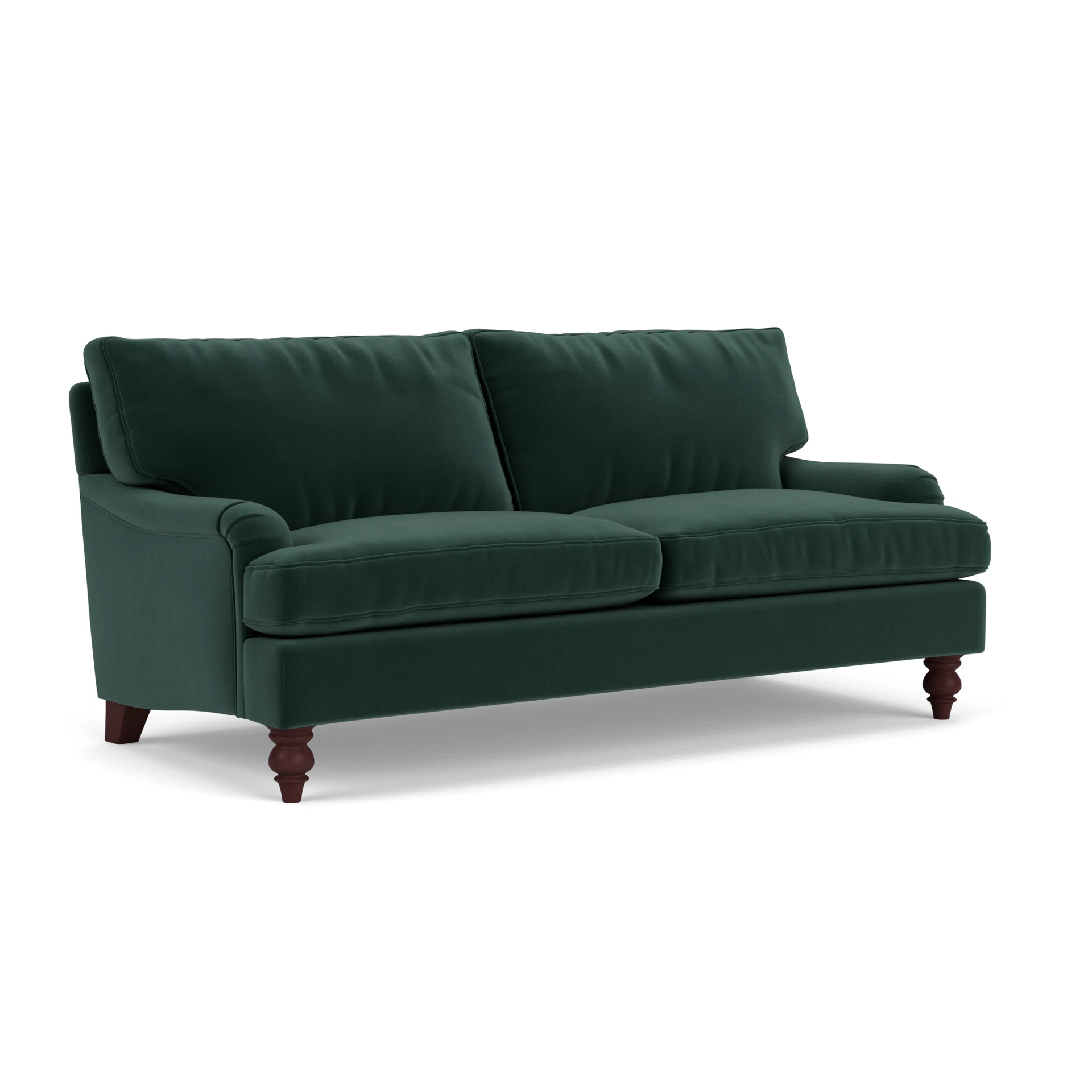 Morris 3 Seater Sofa in Matt Velvet - Lake with Light legs