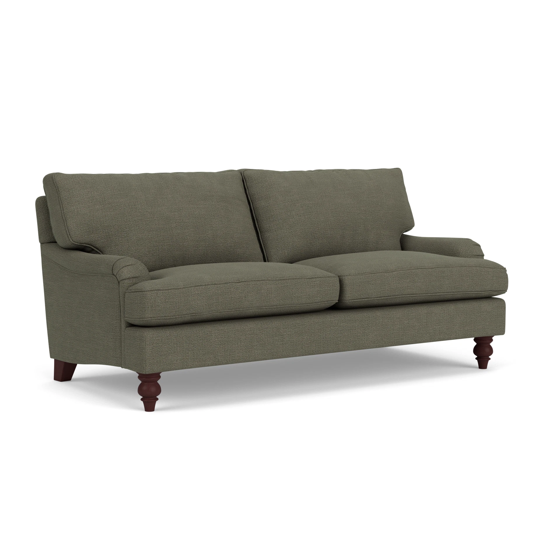 Morris 3 Seater Sofa in Rustic Weave - Deep Forest with Light legs