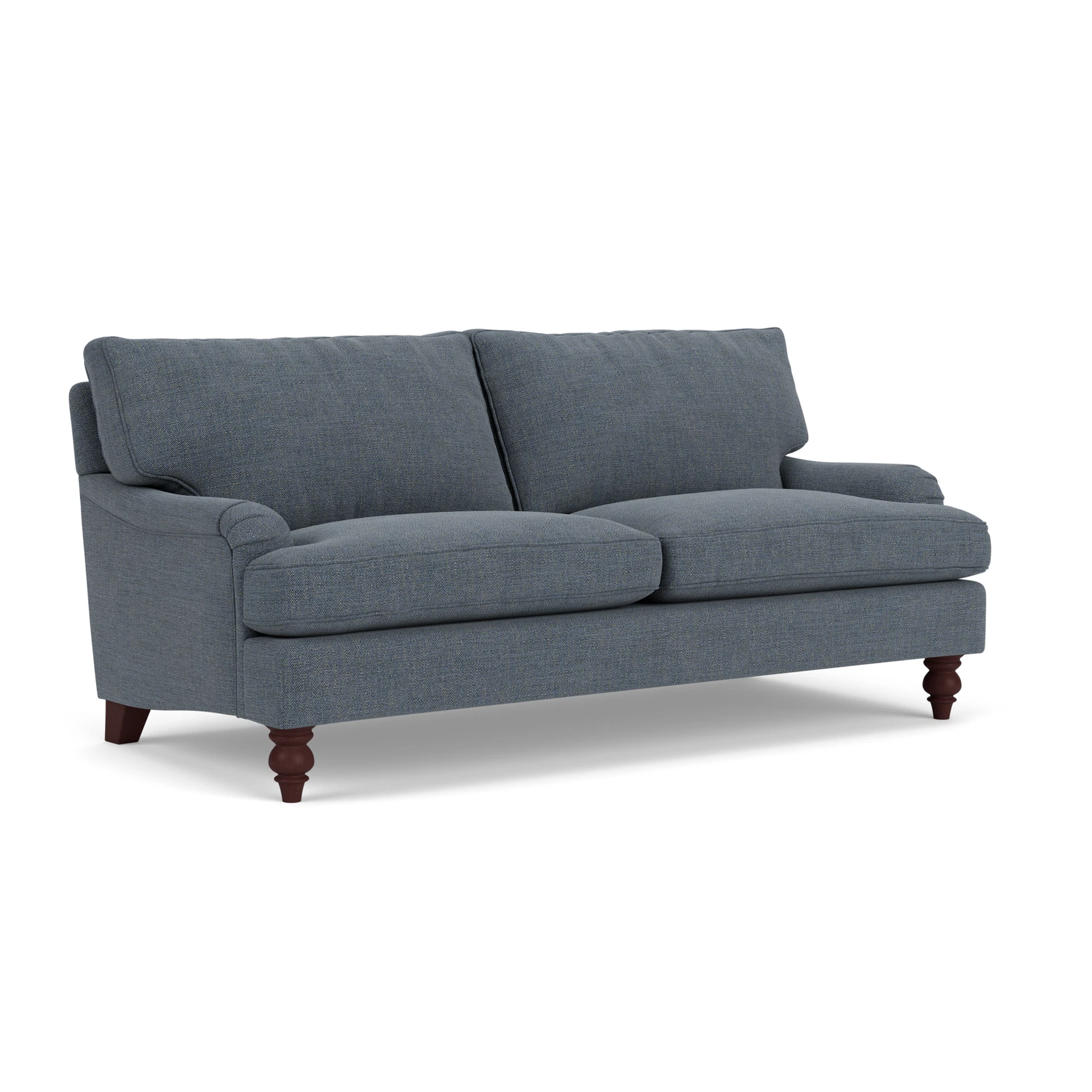 Morris 3 Seater Sofa in Rustic Weave - Indigo with Light legs