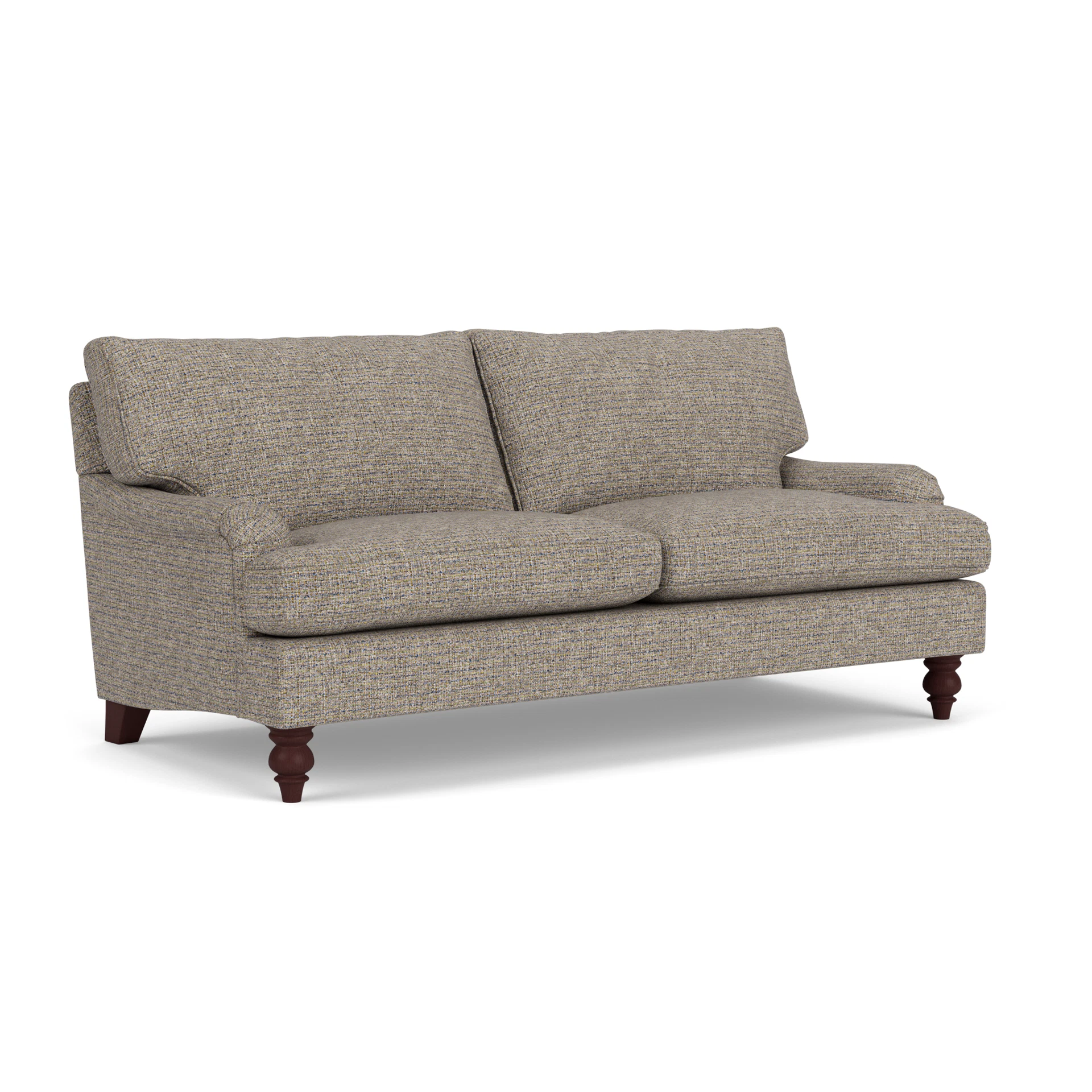 Morris 3 Seater Sofa in Textured Weave - Shoreline Mix with Light legs
