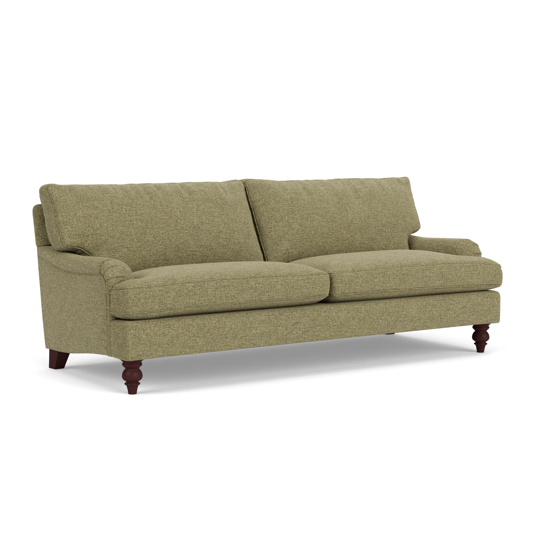 Morris 4 Seater Sofa in Aquaclean Oxford - Sage with Light legs