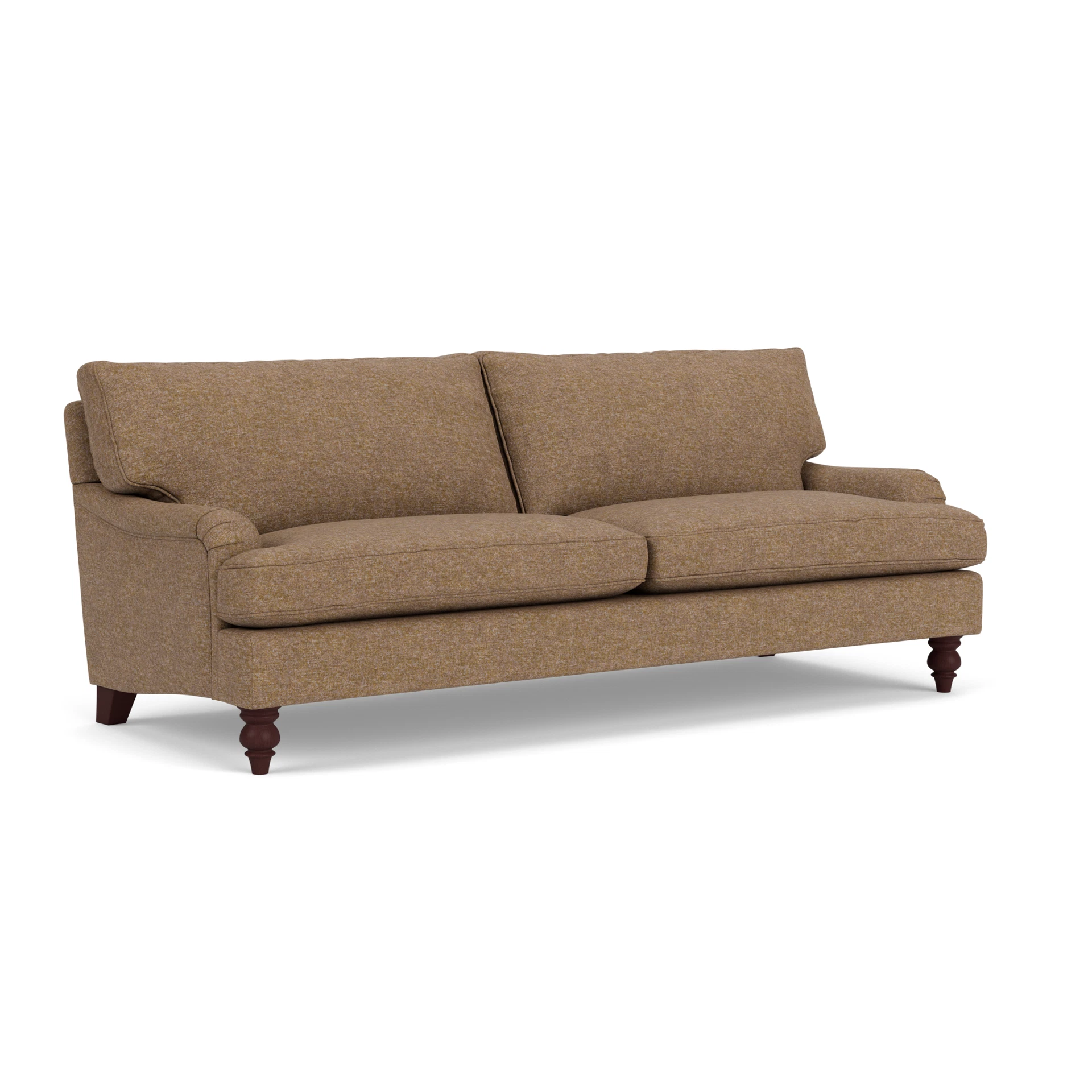 Morris 4 Seater Sofa in Aquaclean Oxford - Spice with Light legs