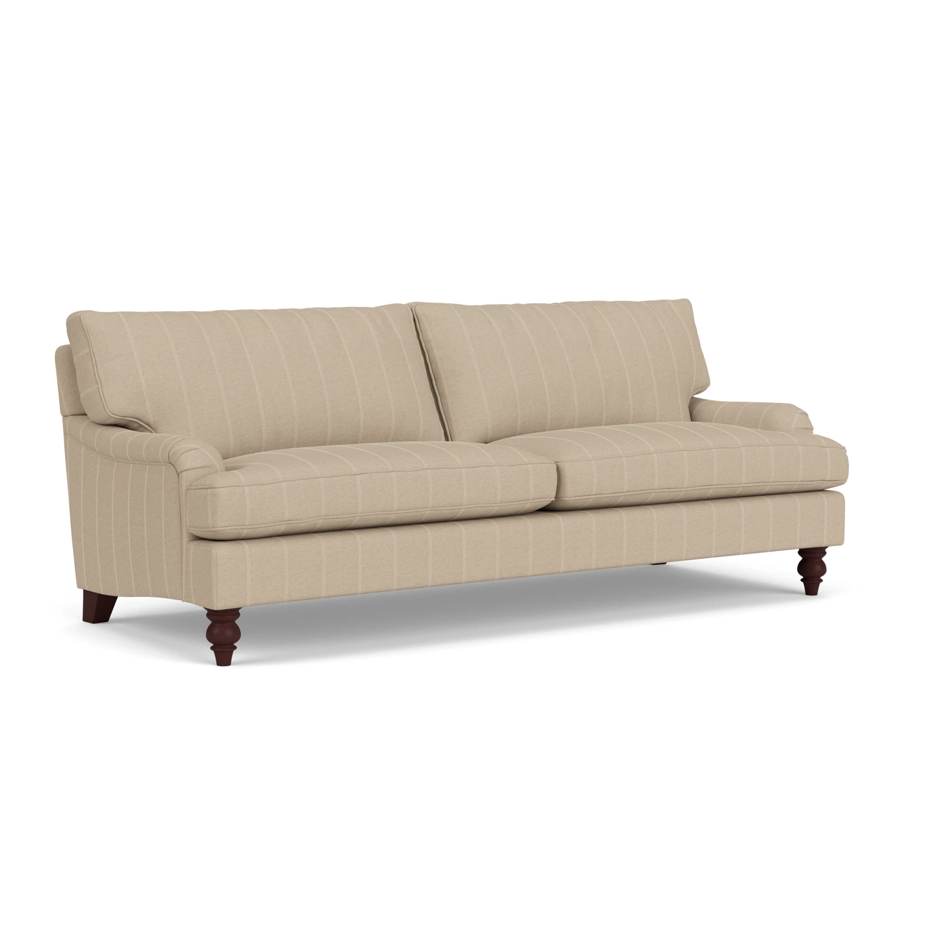 Morris 4 Seater Sofa in Compton Stripe - Natural with Light legs