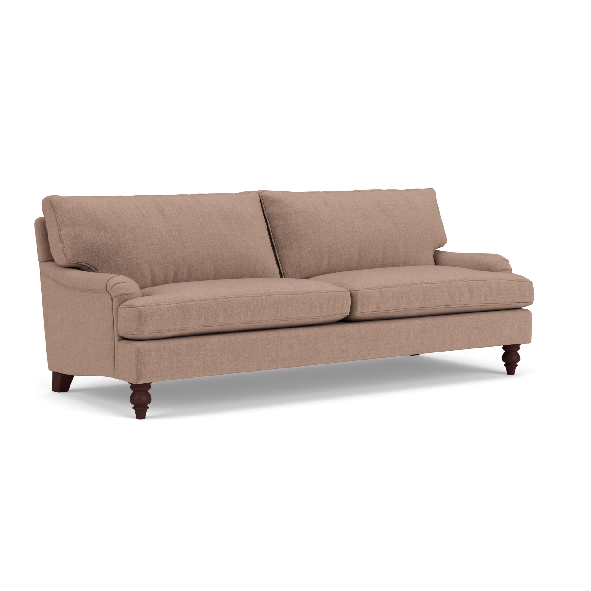 Morris 4 Seater Sofa in Eco Chenille - Dusky Rose with Light legs