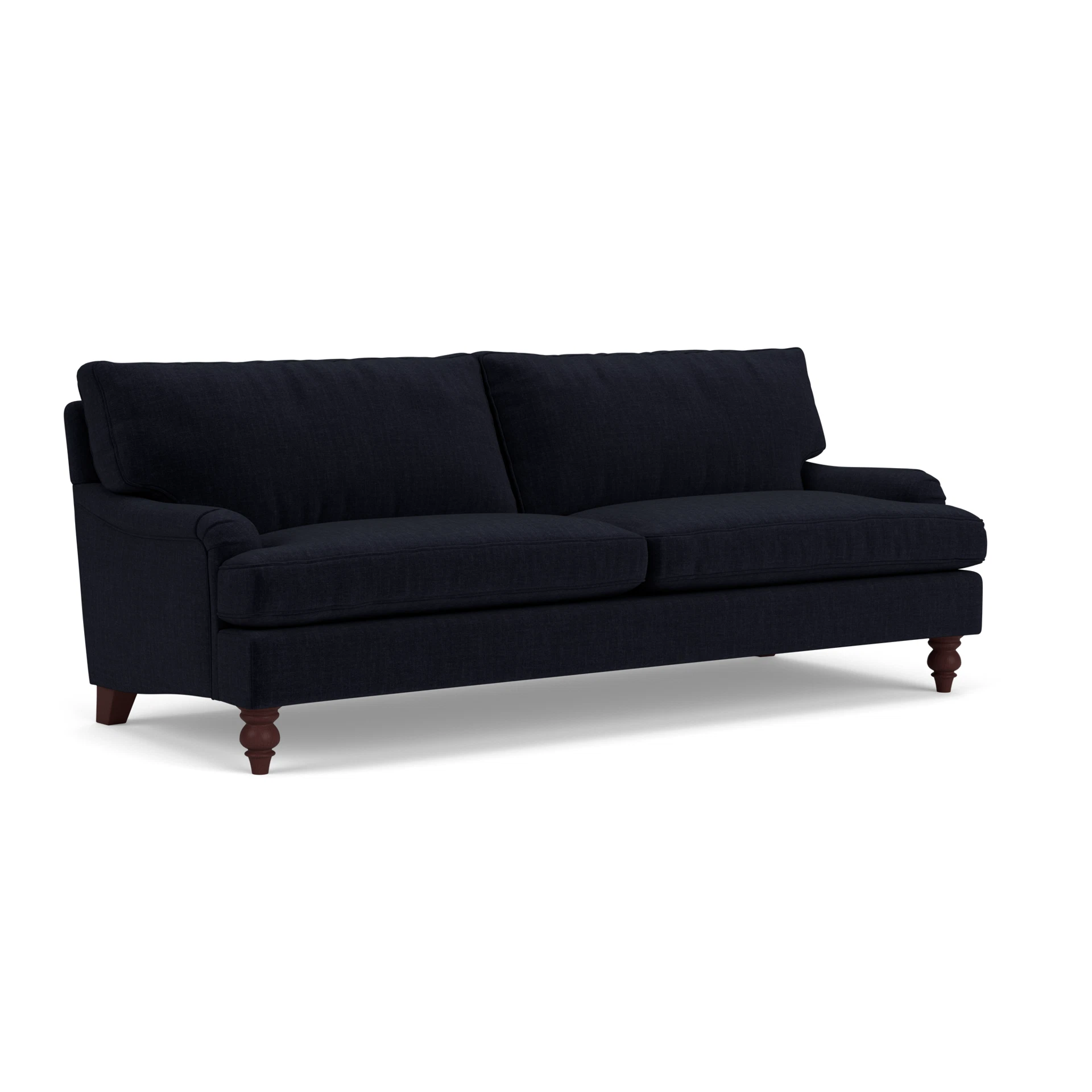 Morris 4 Seater Sofa in Eco Chenille - Ink with Light legs