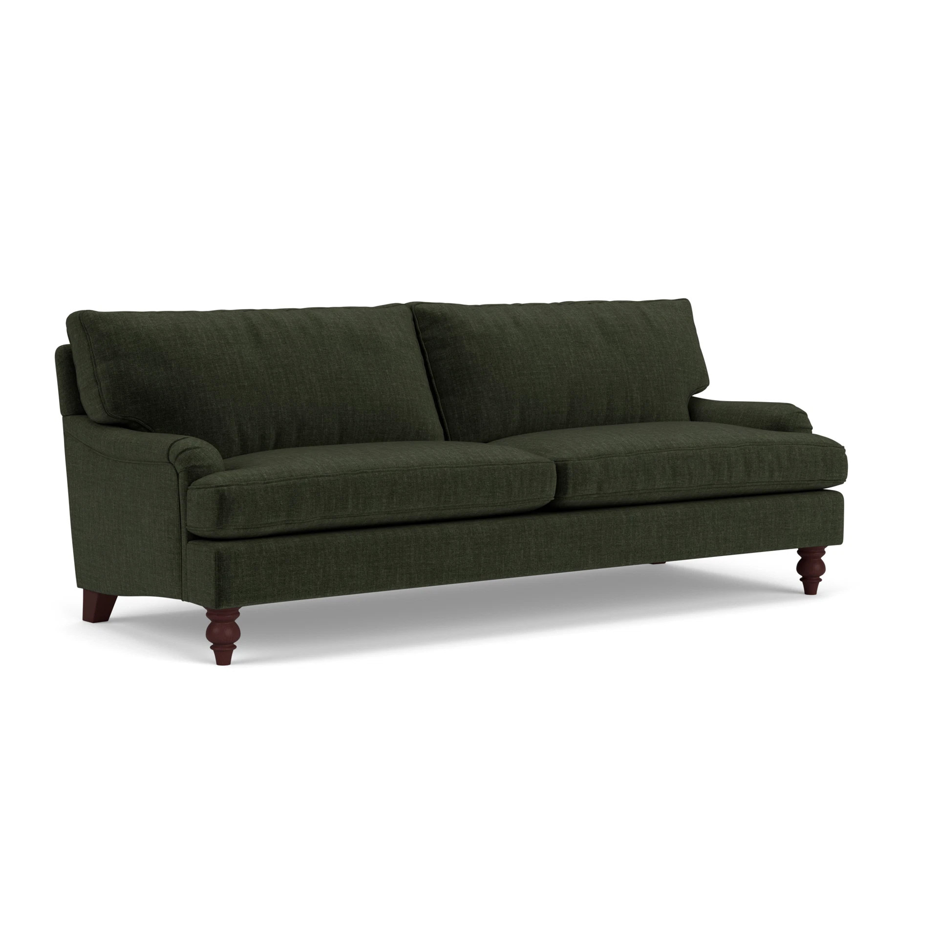 Morris 4 Seater Sofa in Eco Chenille - Moss with Light legs